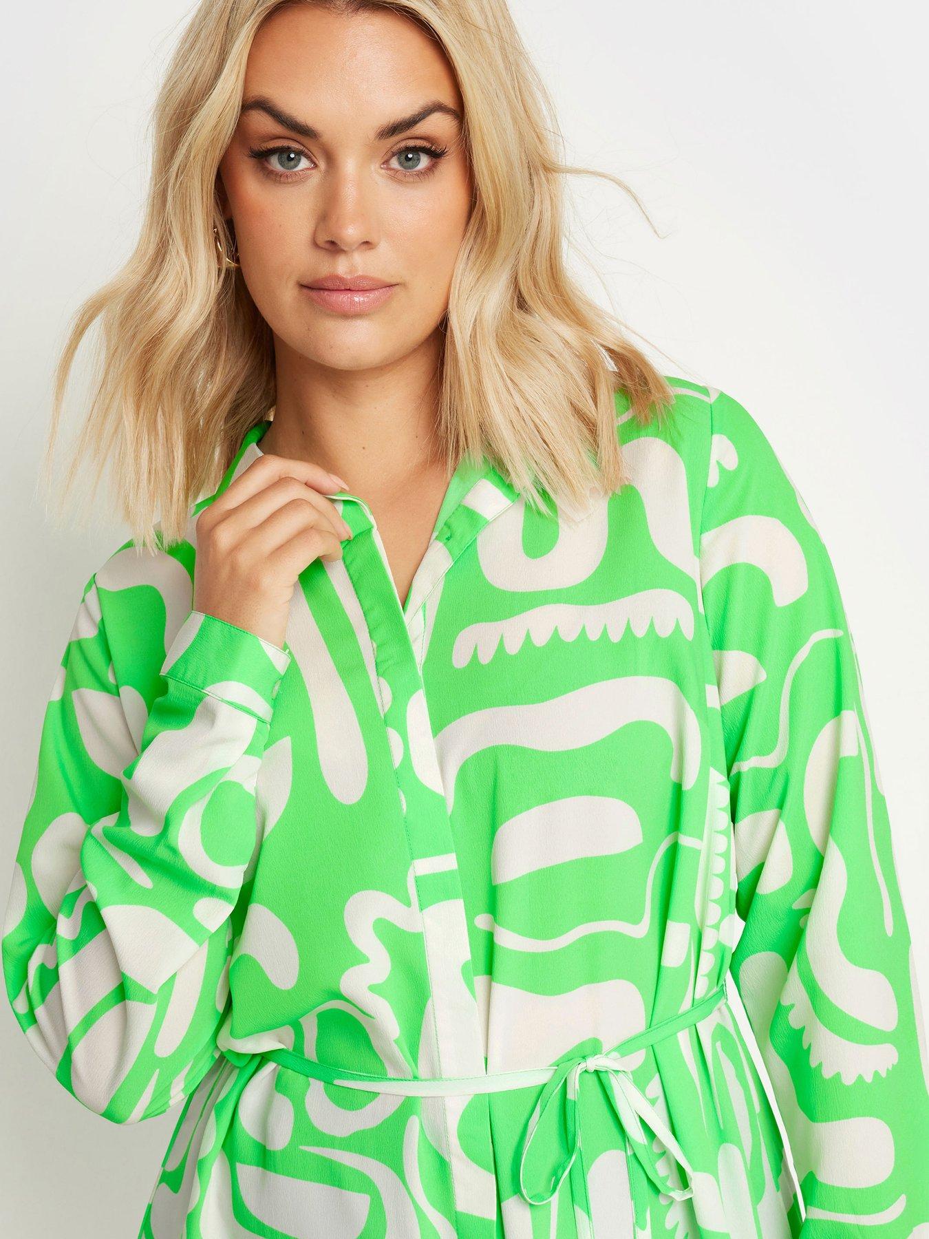 yours-curve-longline-shirt-green-abstractoutfit