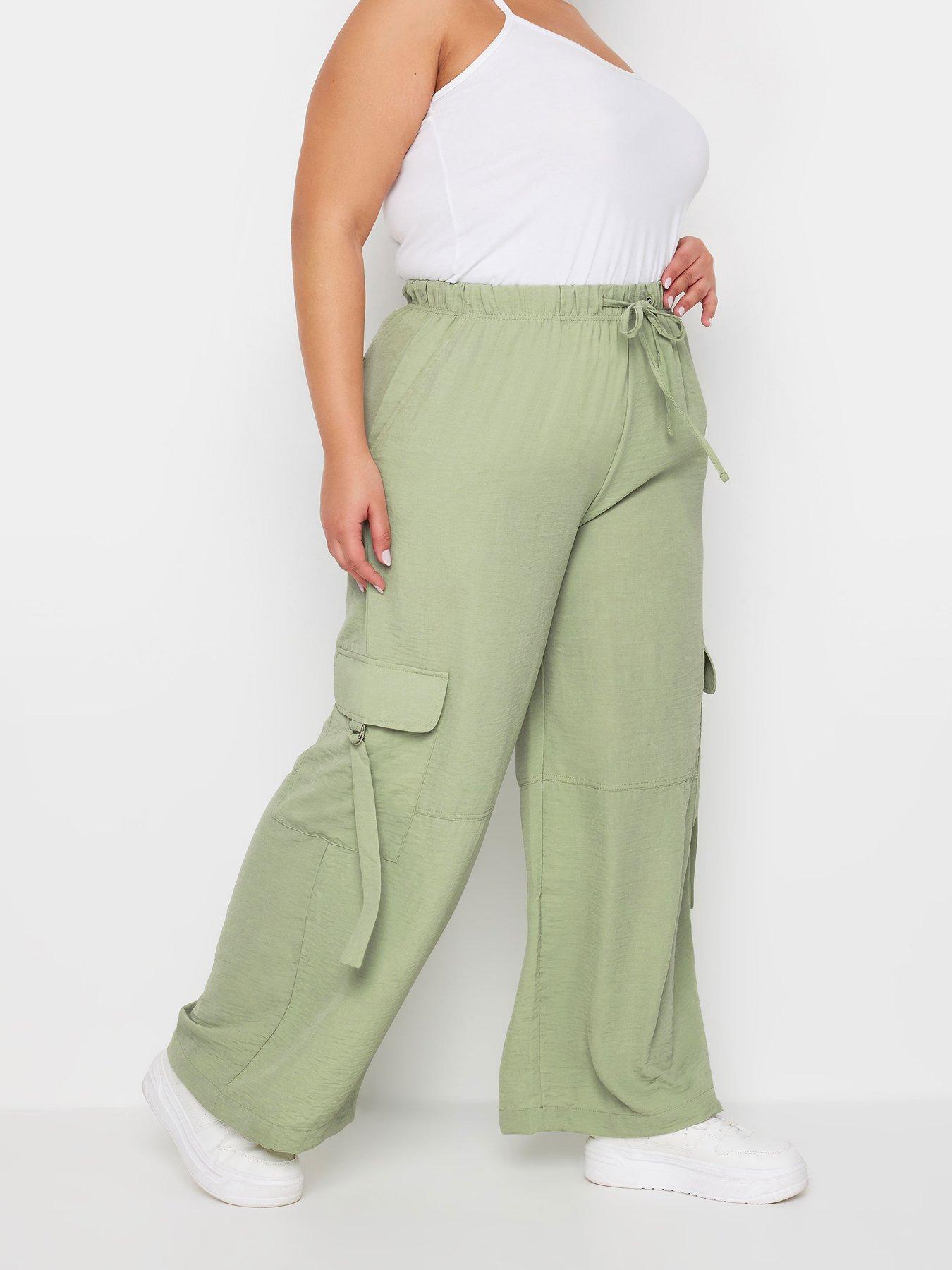 yours-curve-washed-twill-d-ring-wide-leg-trouser-sage