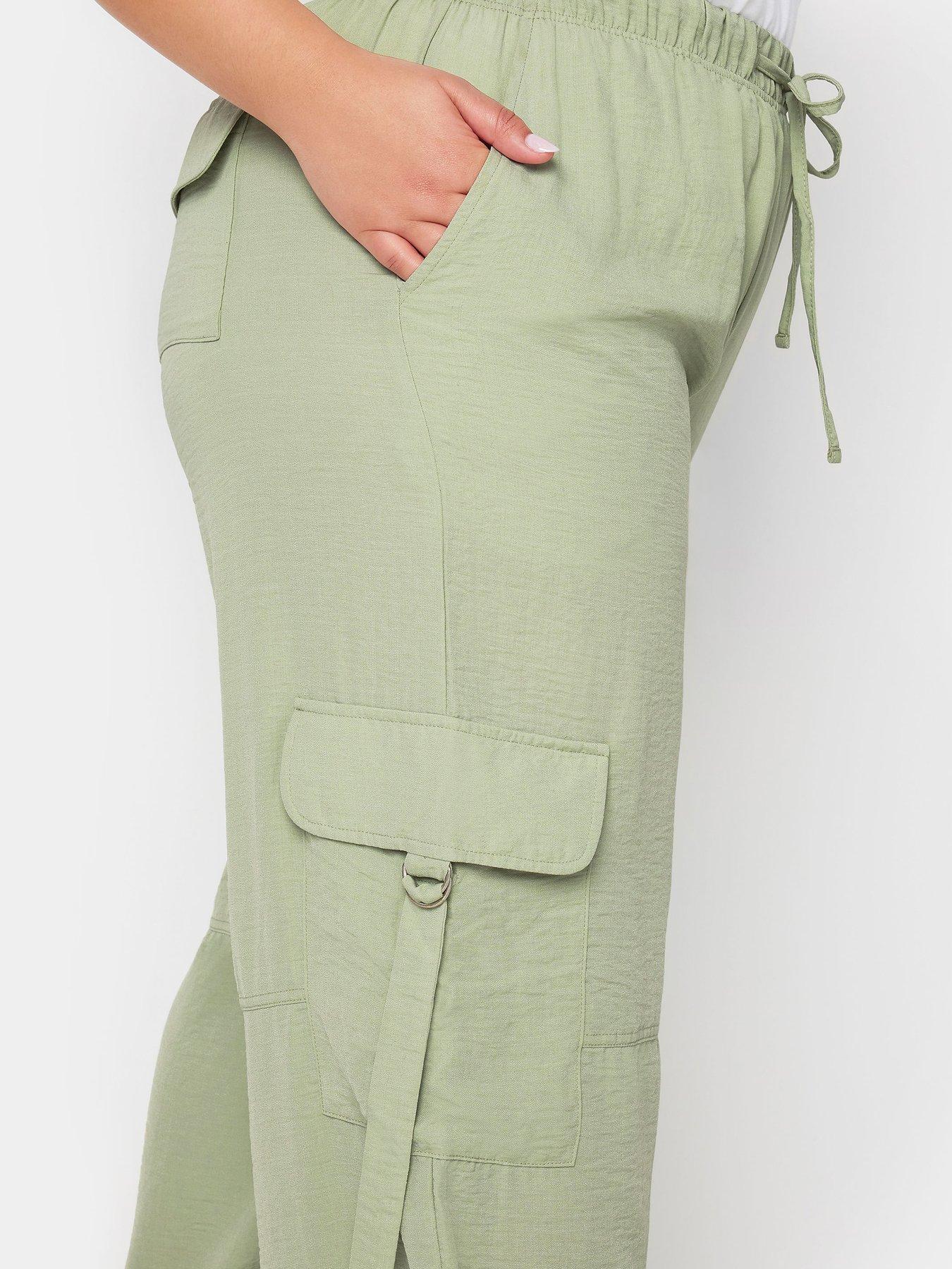 yours-curve-washed-twill-d-ring-wide-leg-trouser-sageoutfit