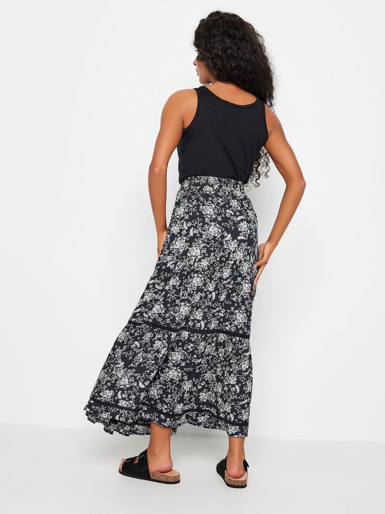 mco-petite-petite-navy-and-white-damask-print-tiered-maxi-skirtstillFront