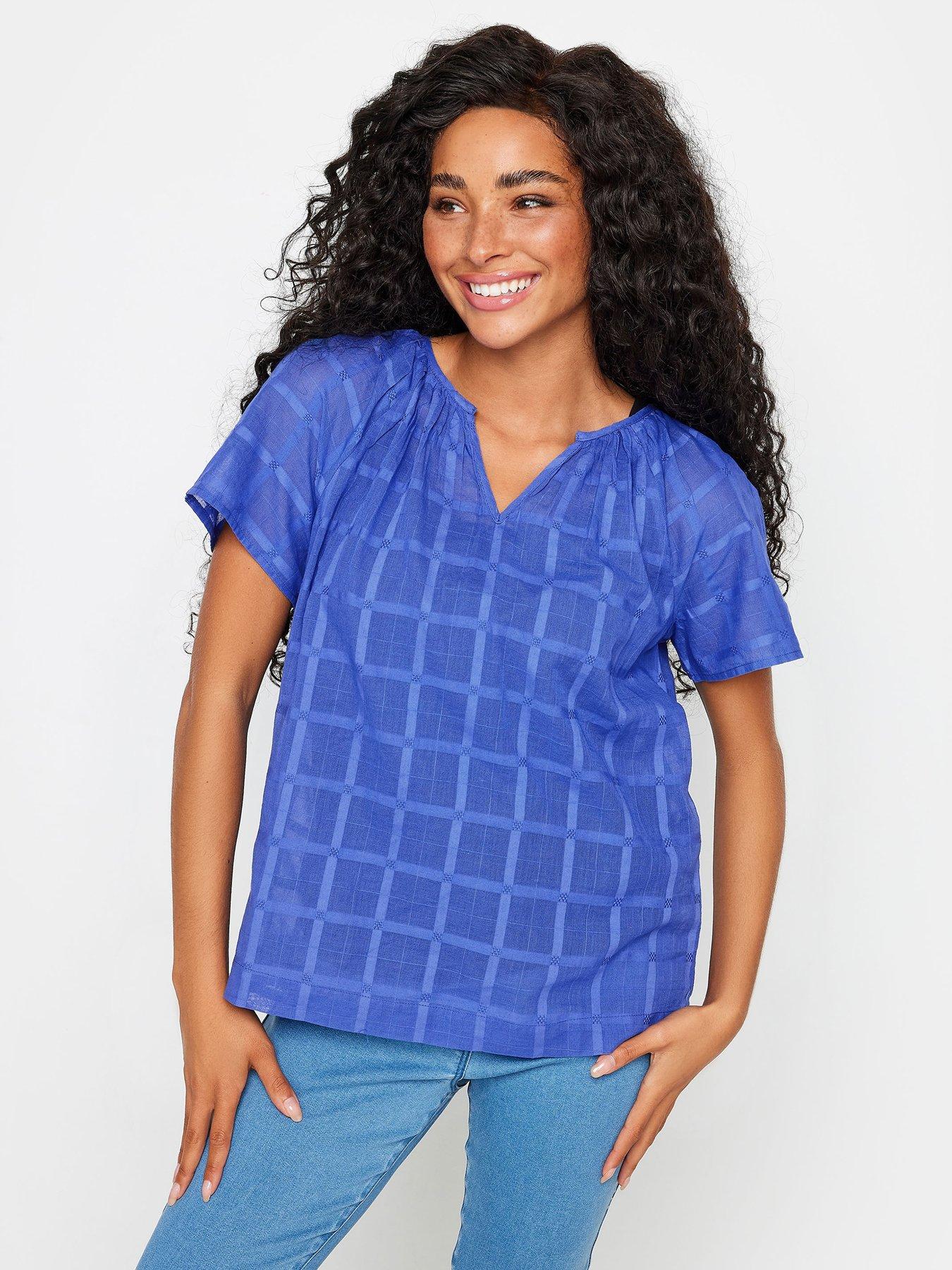 mco-petite-petite-cobalt-notch-neck-dobby-top