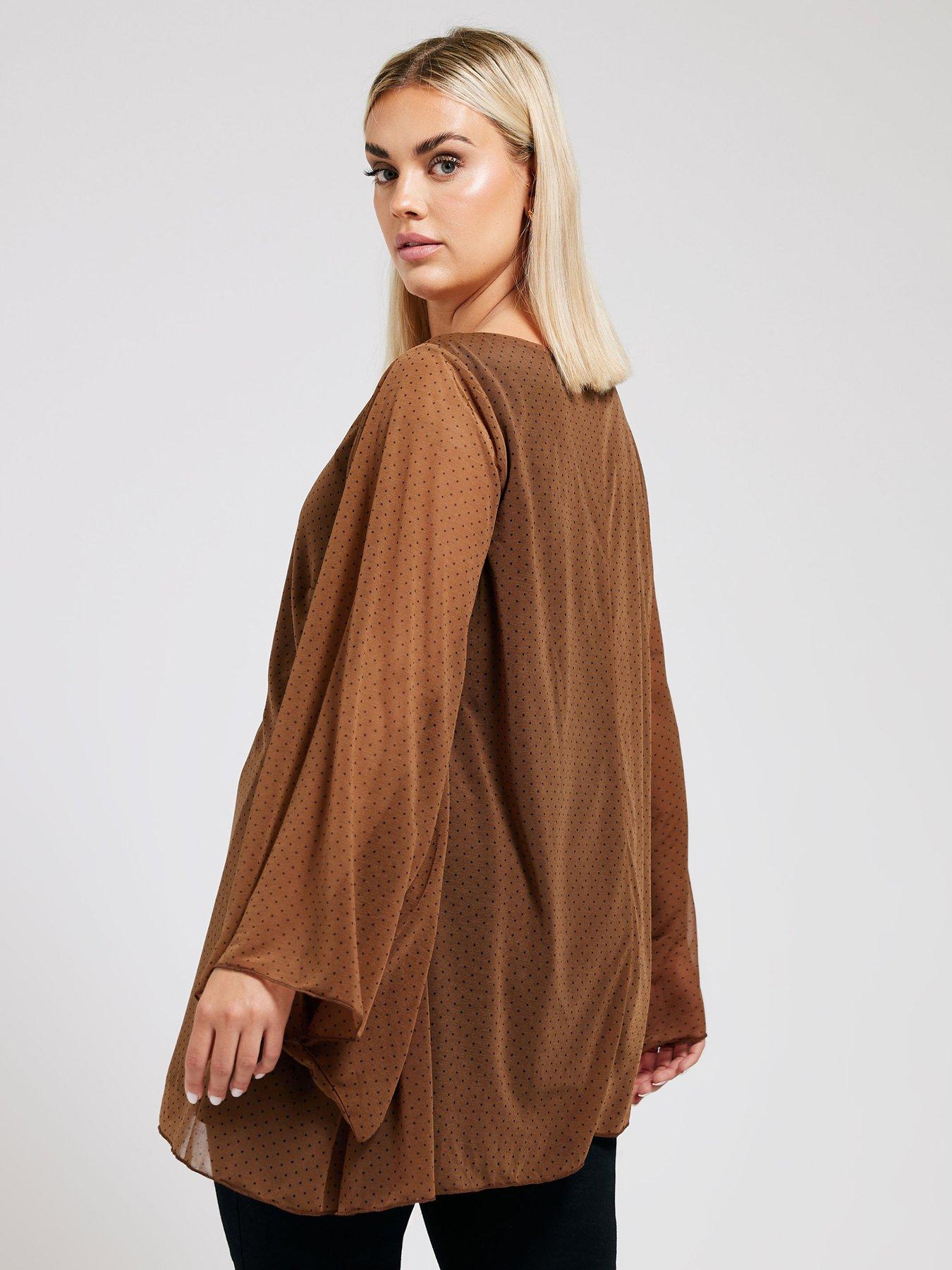 yours-curve-long-sleeve-asymmetric-hem-blouse-brown-spotstillFront