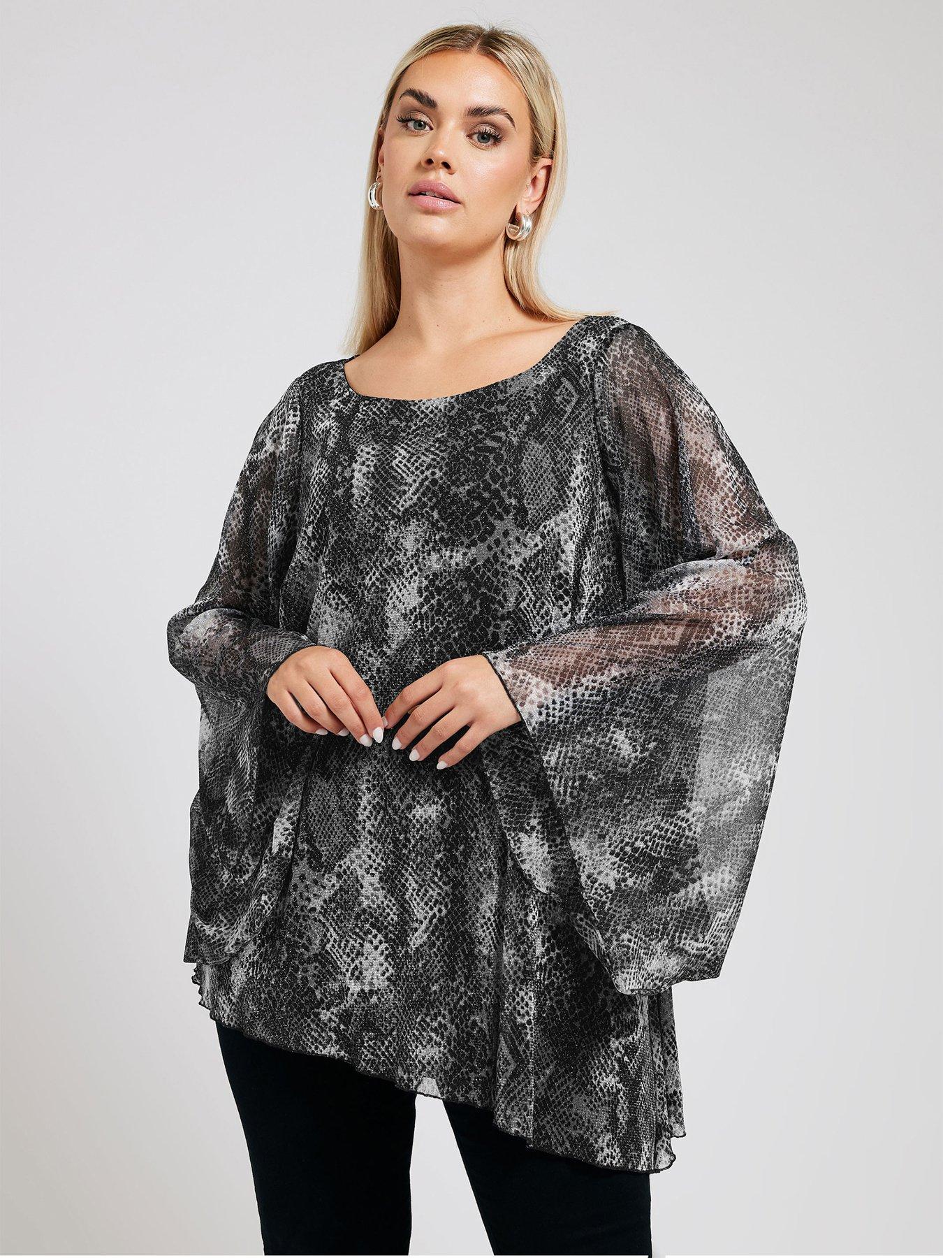 yours-curve-long-sleeve-asymmetric-hem-blouse-grey-snakeprint