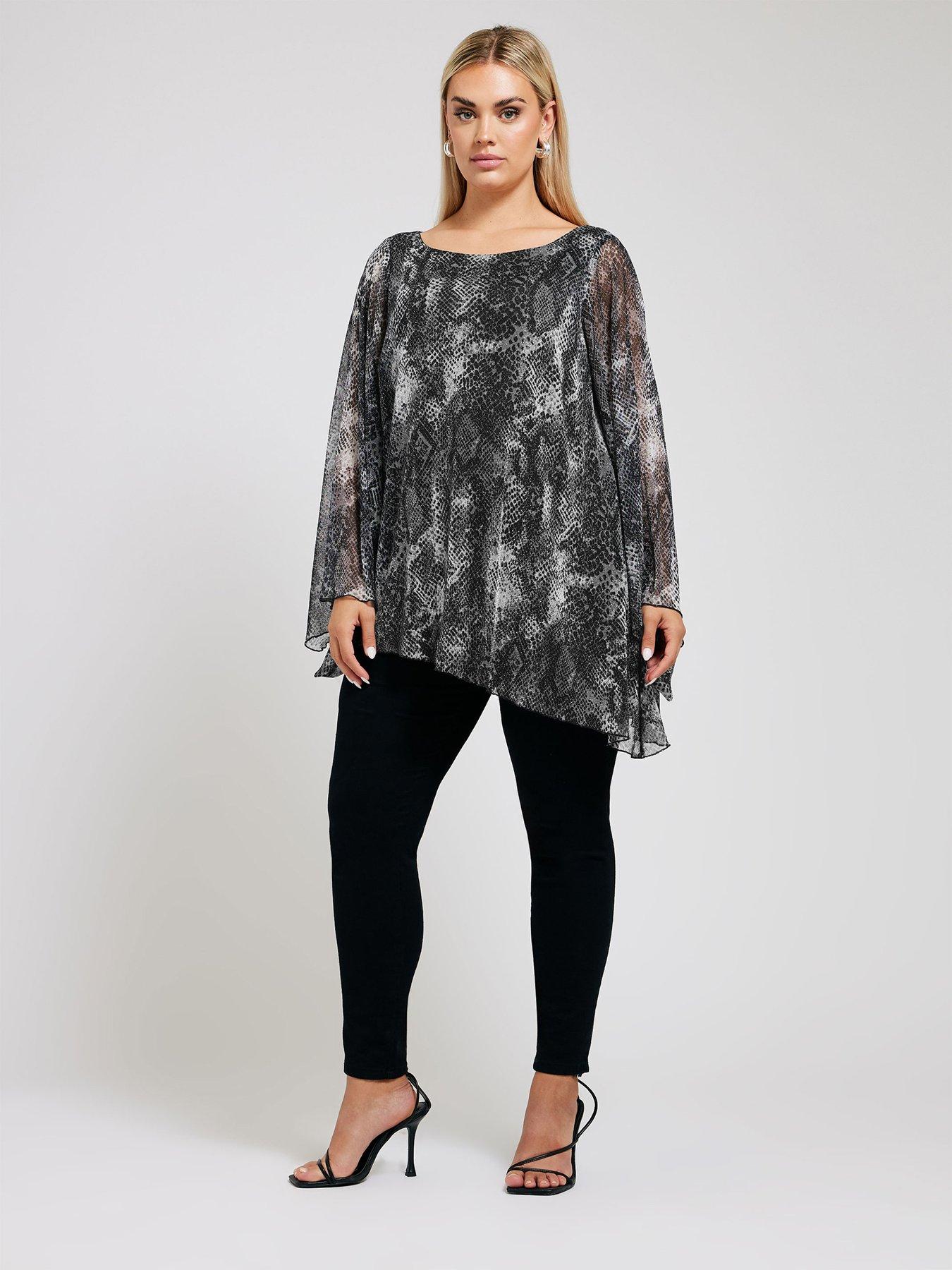 yours-curve-long-sleeve-asymmetric-hem-blouse-grey-snakeprintback