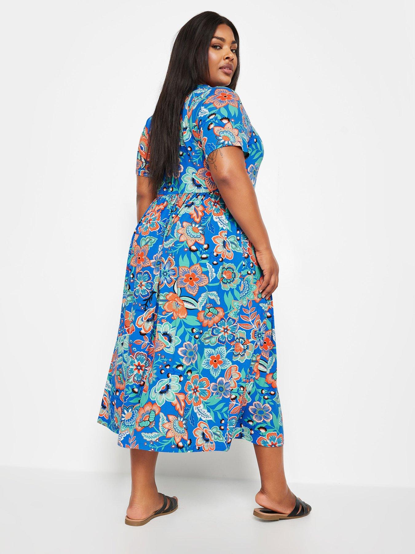 yours-curve-throw-on-smock-dress-blue-summer-block-floralstillFront