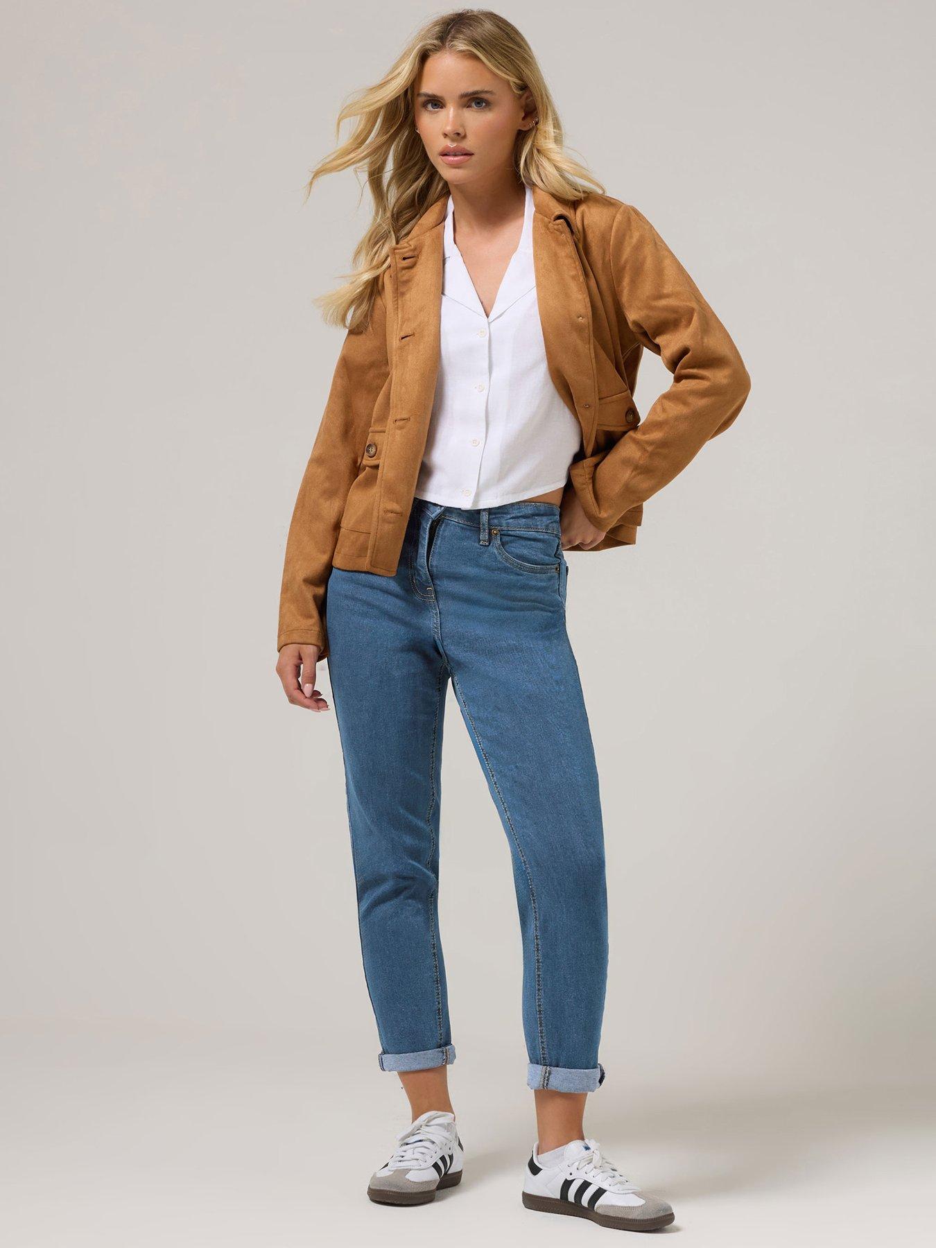 Image 1 of 4 of PixieGirl Petite Mid Blue Mom Jean