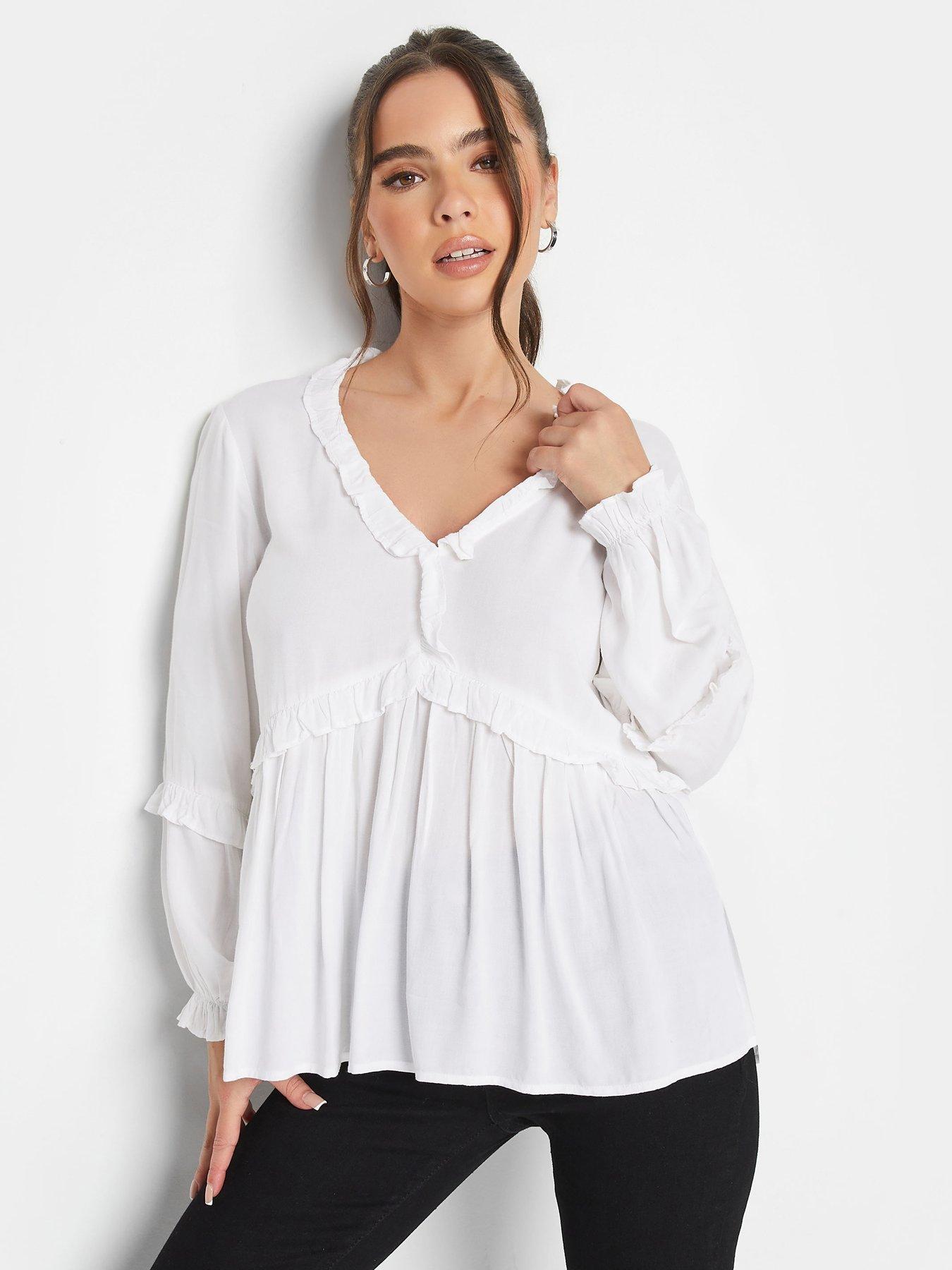 pixiegirl-petite-ivory-ls-frill-smock-top