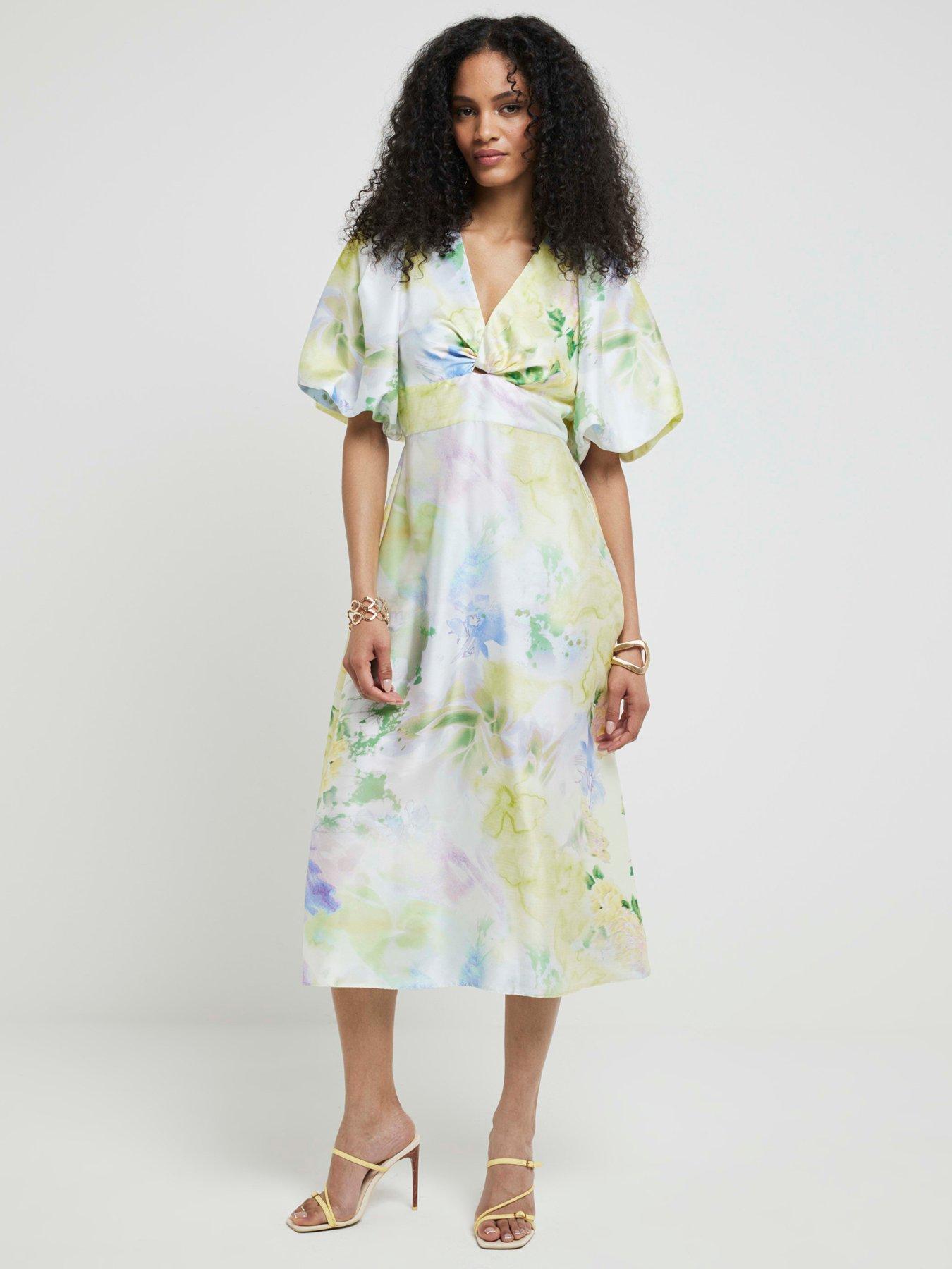 river-island-puff-sleeve-twist-dress-yellow