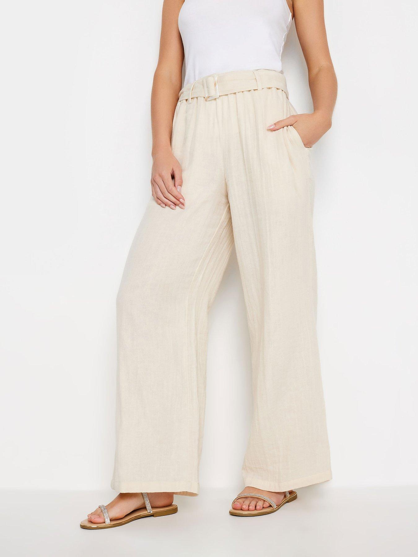 pixiegirl-petite-double-cheese-cloth-trouser-beige