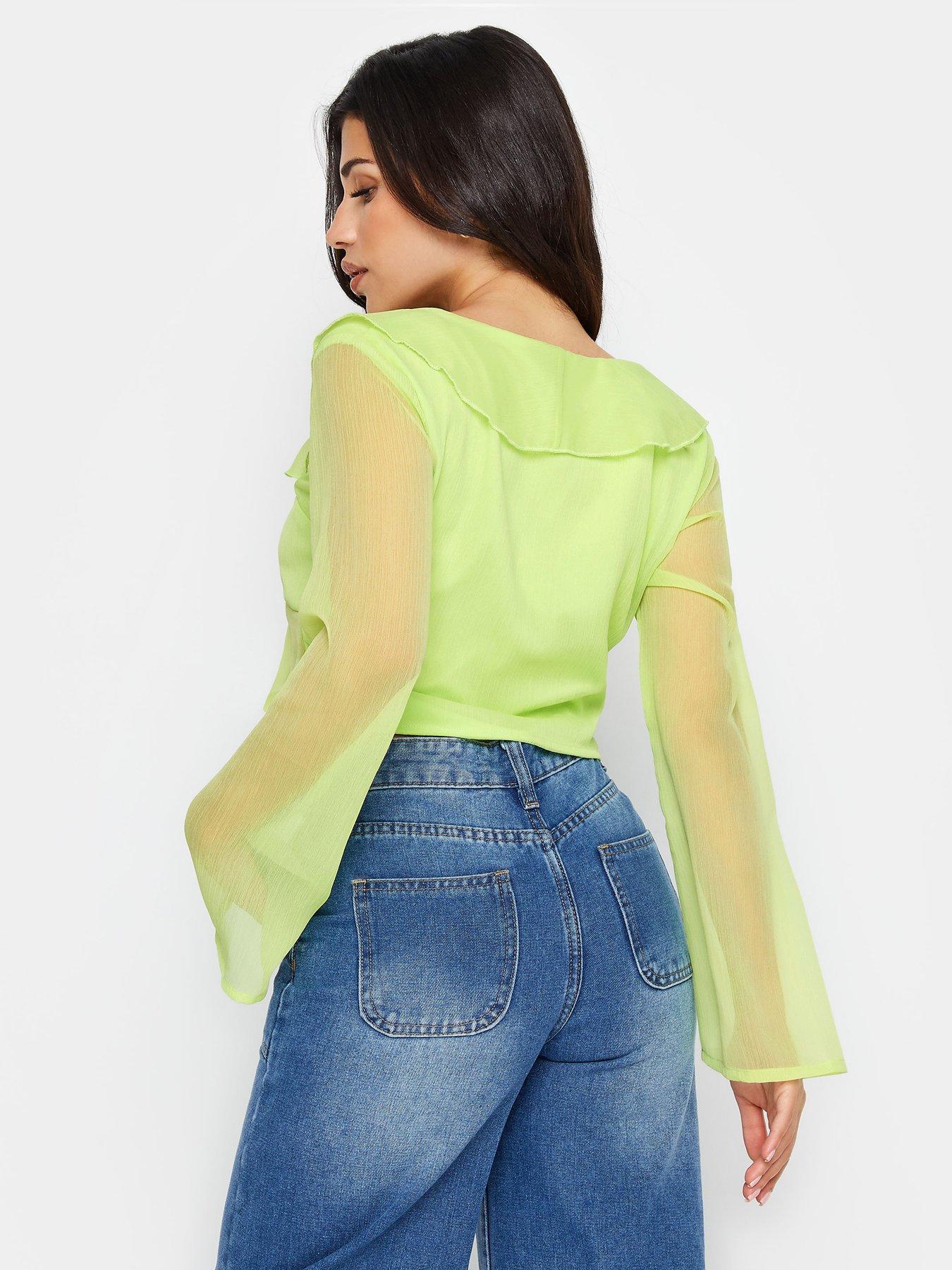 pixiegirl-petite-mesh-frill-top-greenstillFront