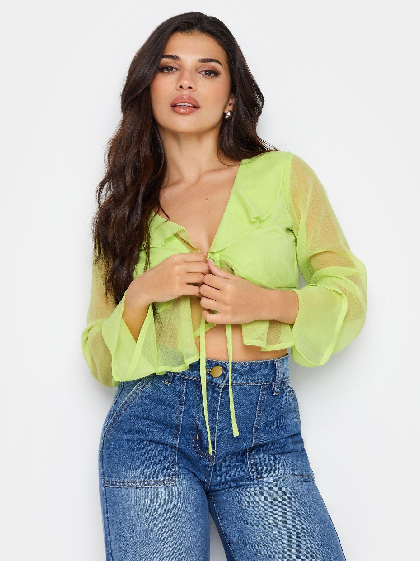 pixiegirl-petite-mesh-frill-top-greenoutfit