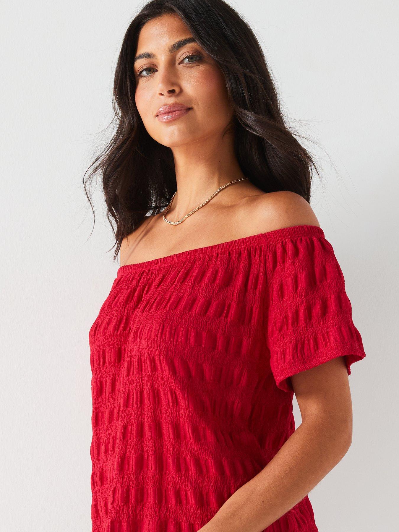 v-by-very-bardot-textured-top-reddetail