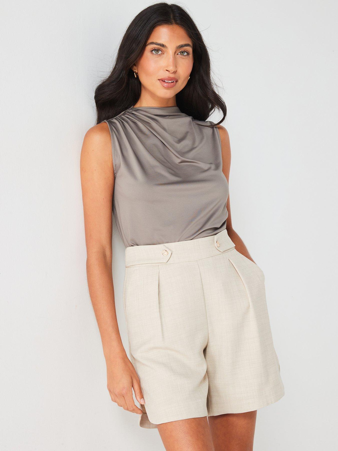 v-by-very-slinky-ruched-sleeveless-top-grey