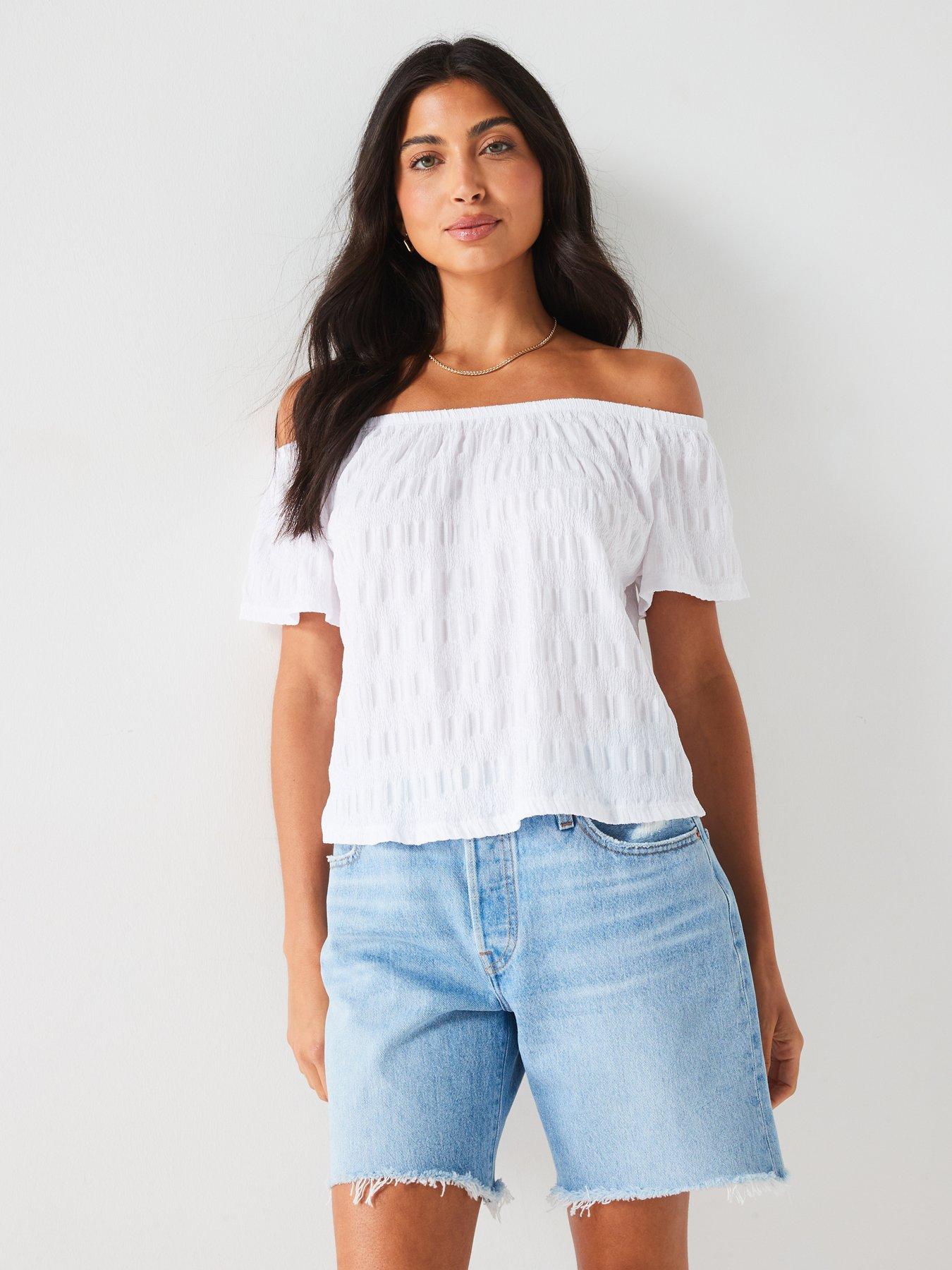 v-by-very-bardot-textured-top-whitenbspdetail