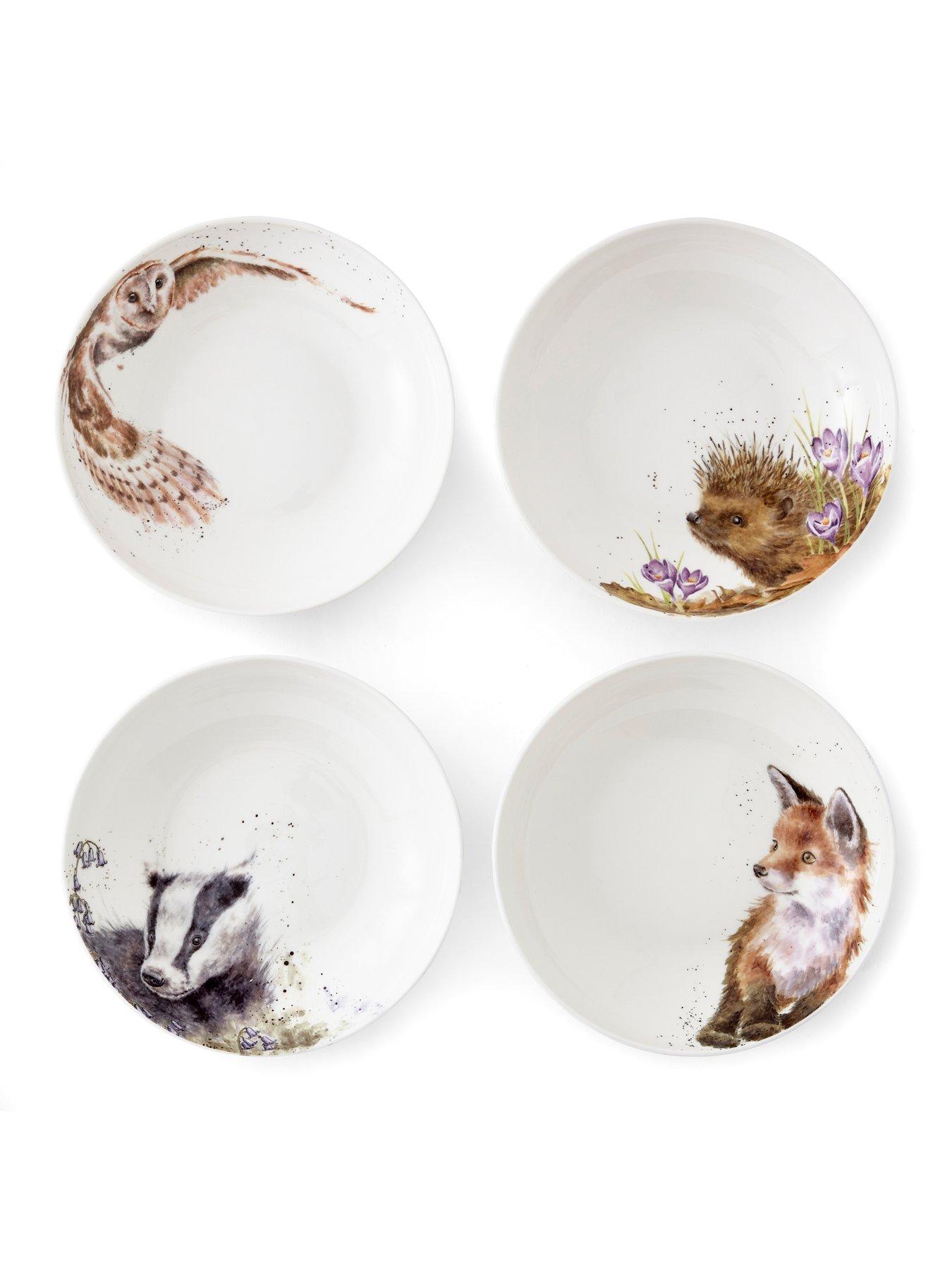 royal-worcester-set-of-4-pasta-bowls-badger-hedgehog-fox-owl