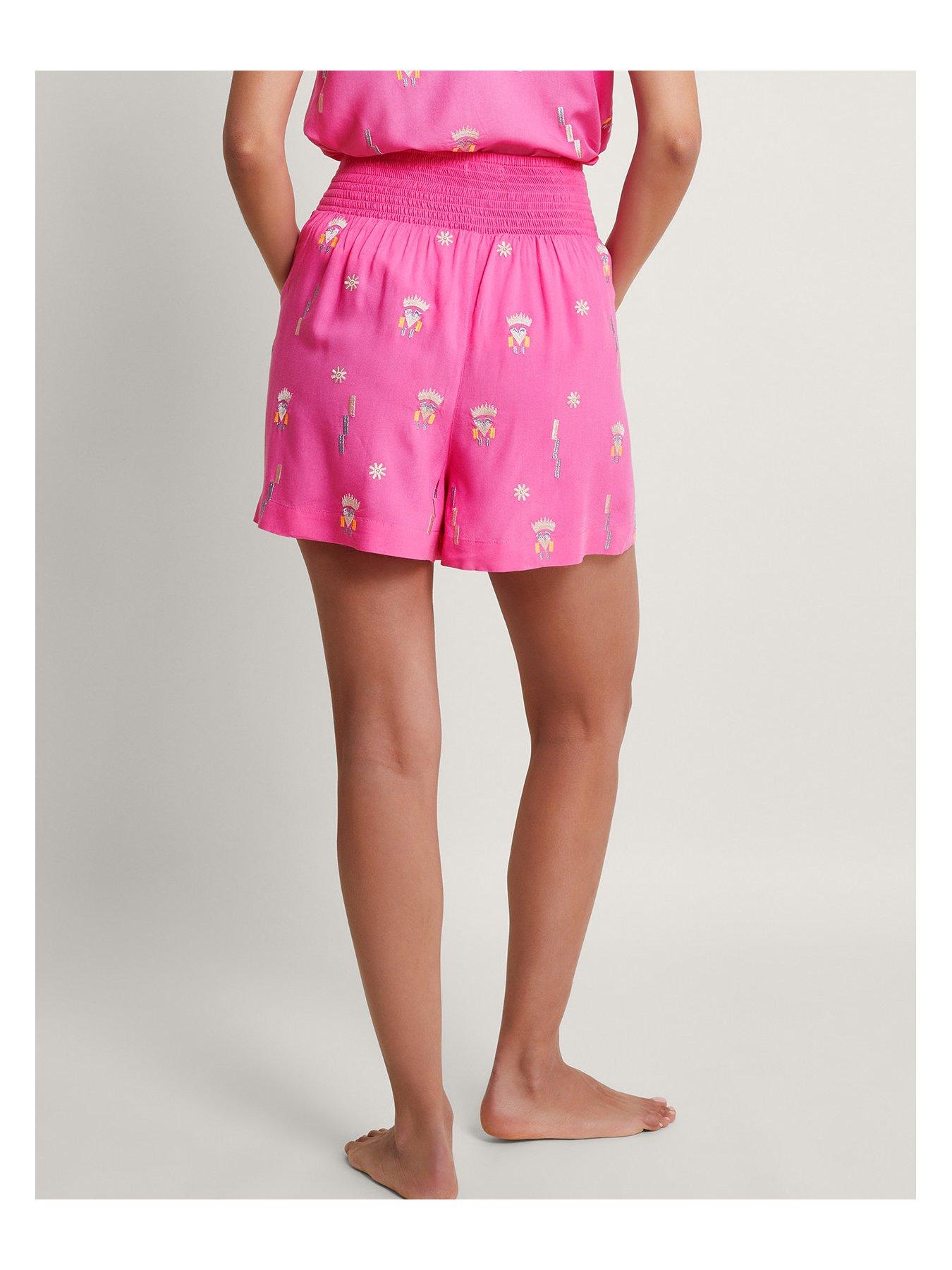 monsoon-kiran-emb-shorts-pinkstillFront