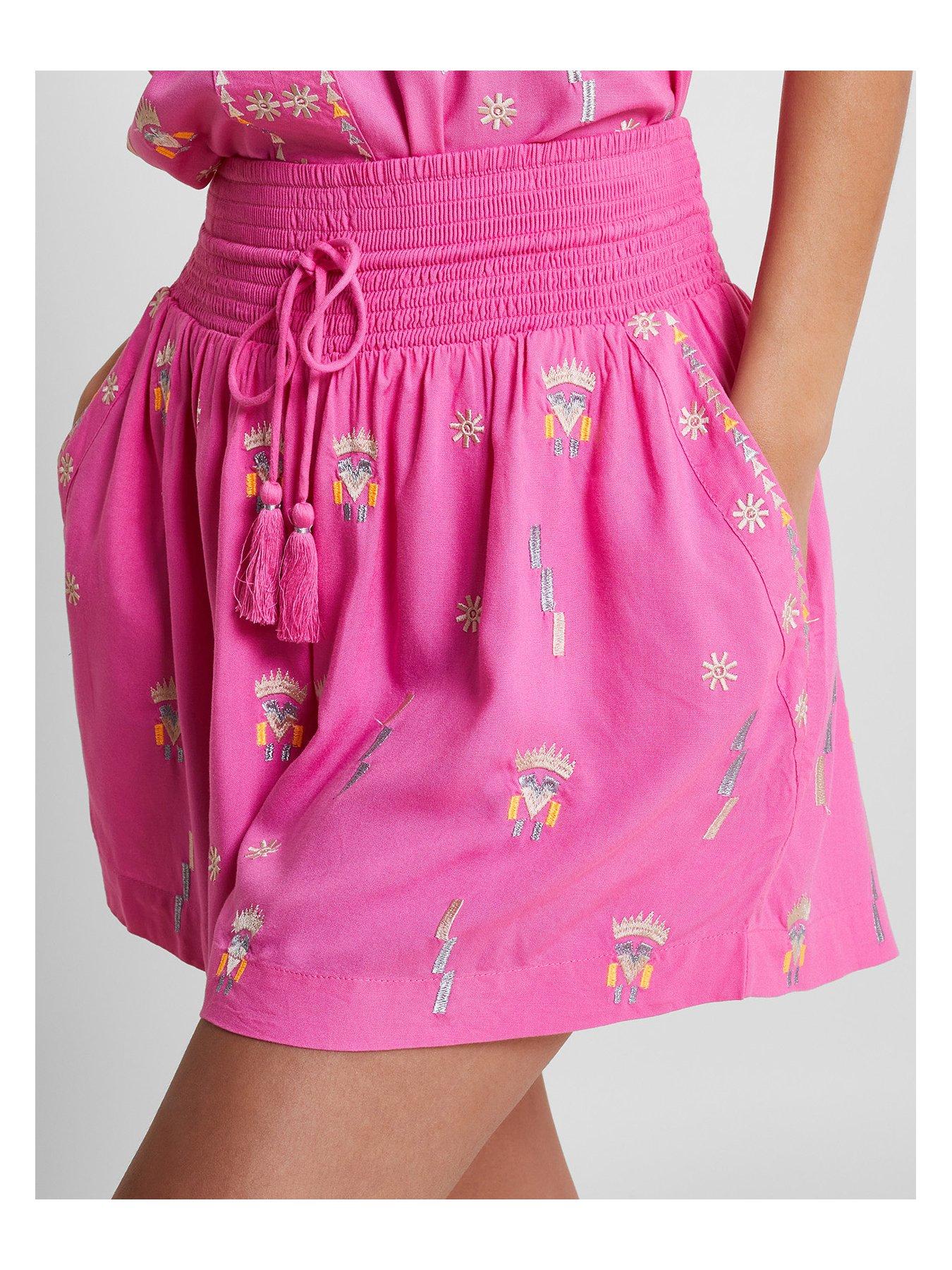 monsoon-kiran-emb-shorts-pinkoutfit