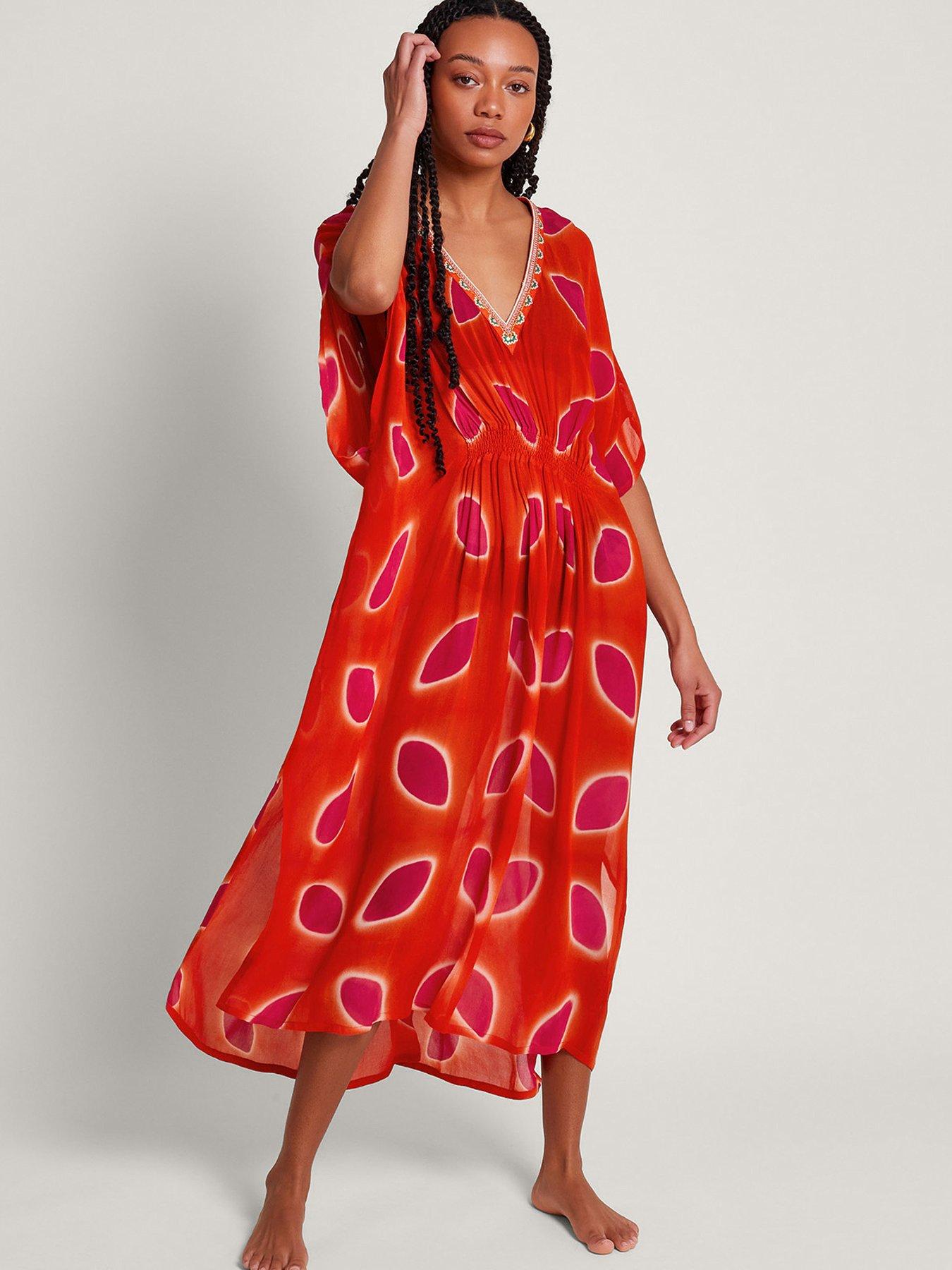 monsoon-calypso-petal-kaftan-red