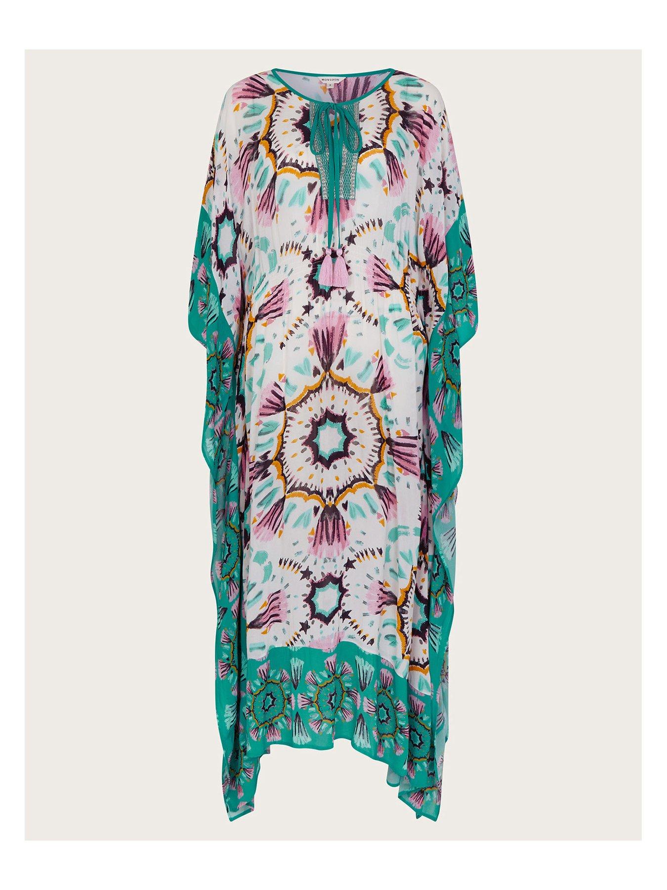 Image 3 of 5 of Monsoon Allegra Kaftan - White