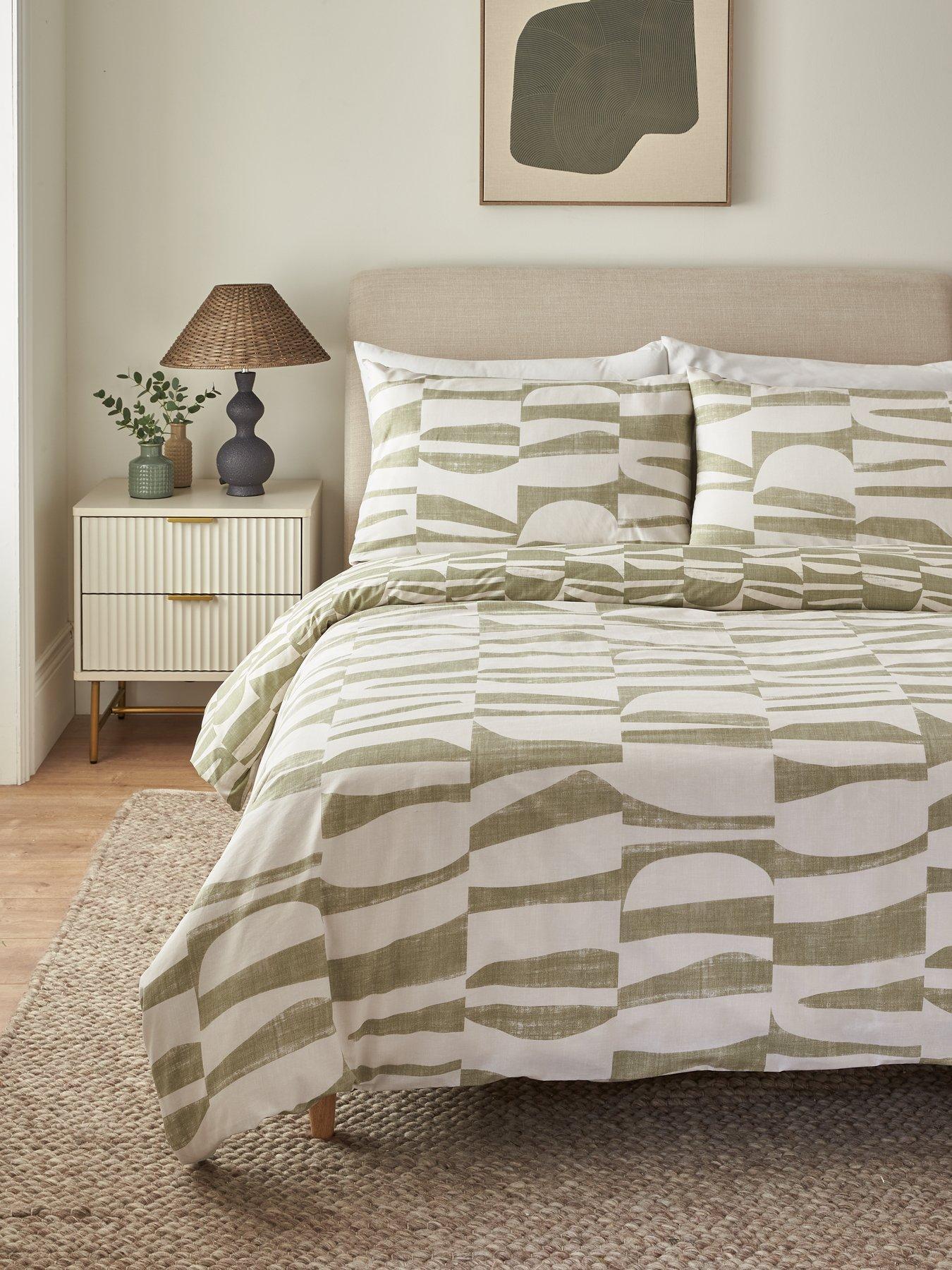 everyday-olive-geo-print-duvet-covernbspset