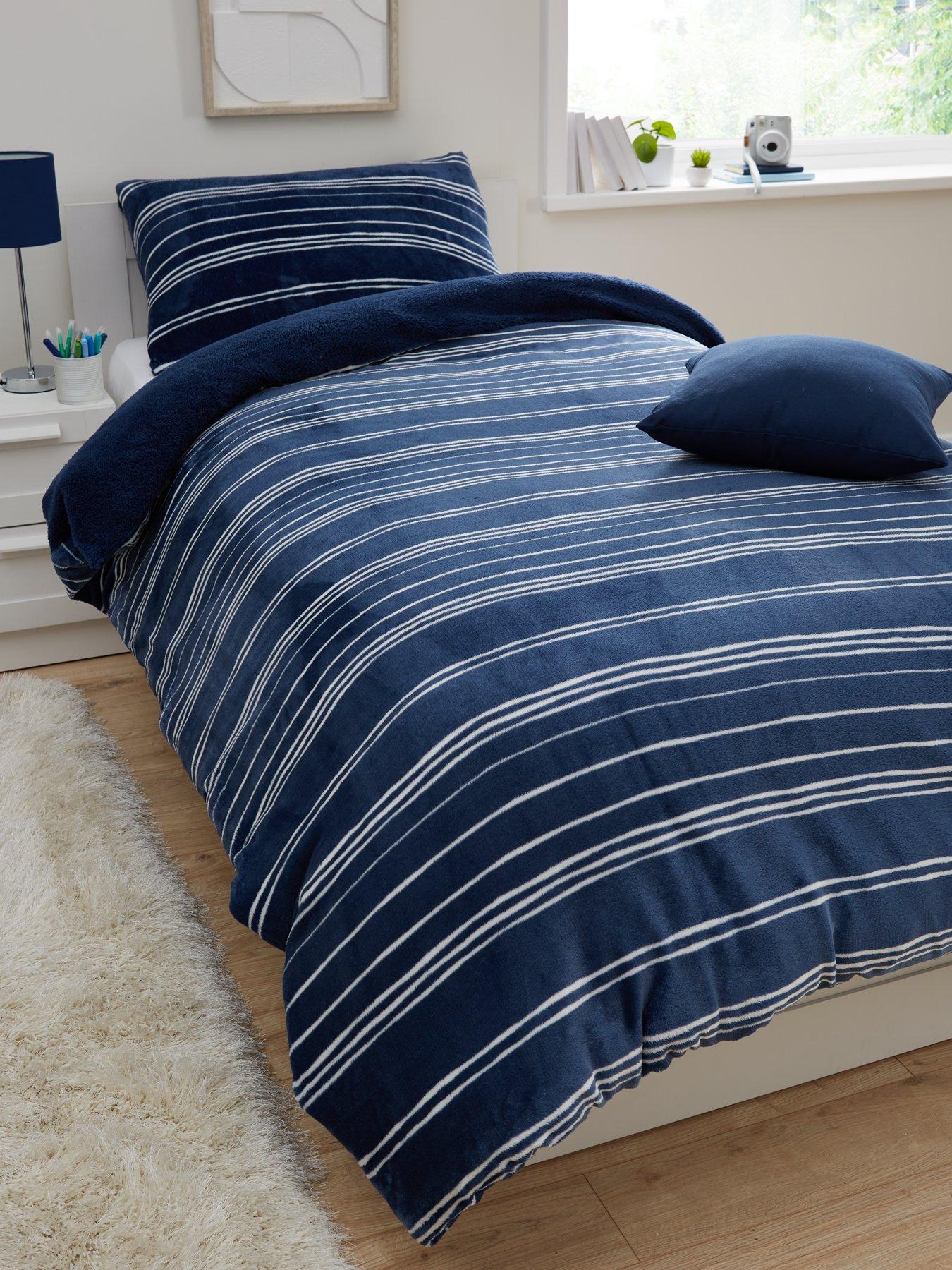 very-home-kids-cosy-stripe-fleece-duvet-cover-set