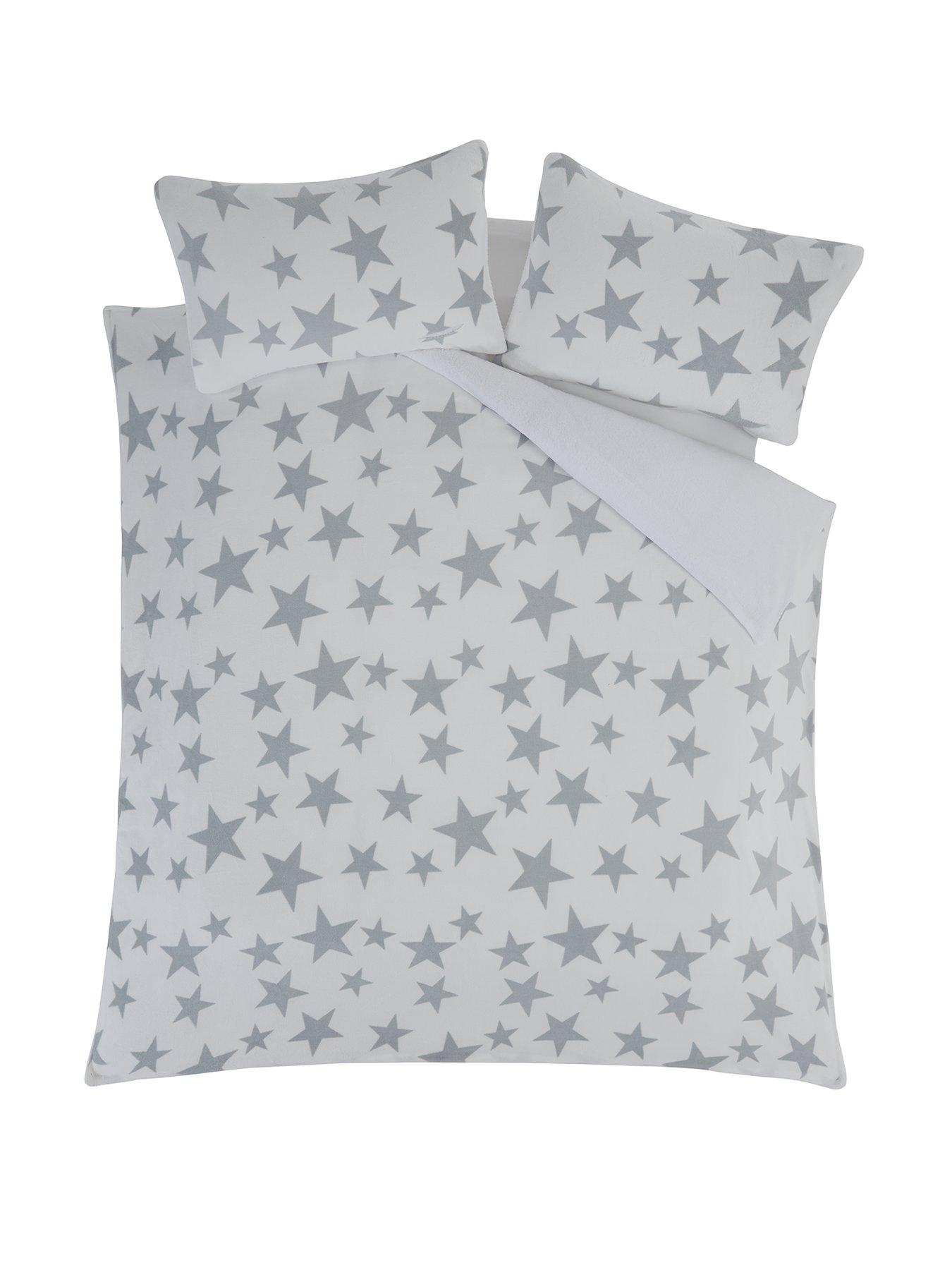 very-home-cosy-star-printed-fleece-duvet-cover-setstillFront