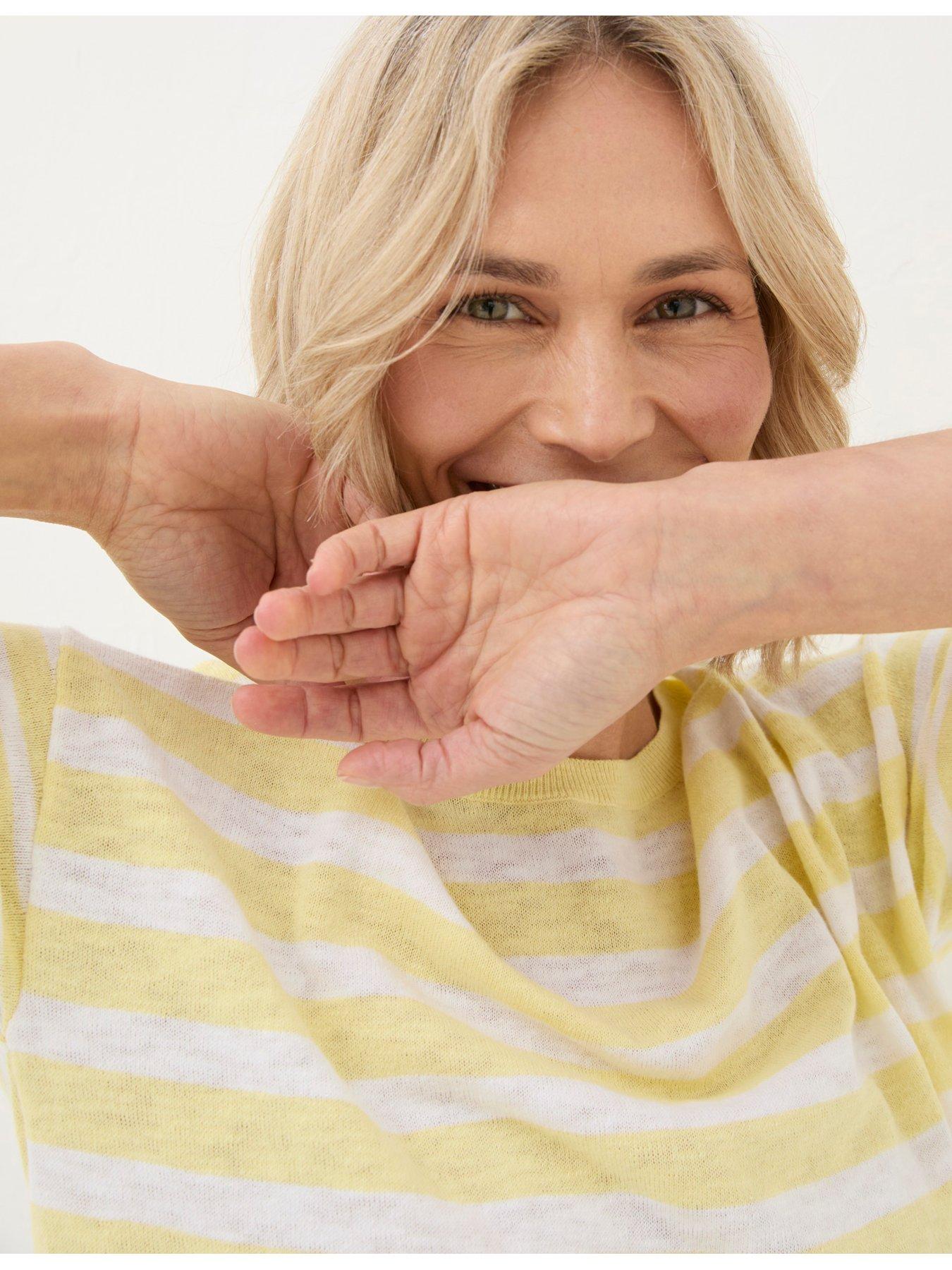 fatface-sorbet-linen-stripe-t-shirt-yellowdetail