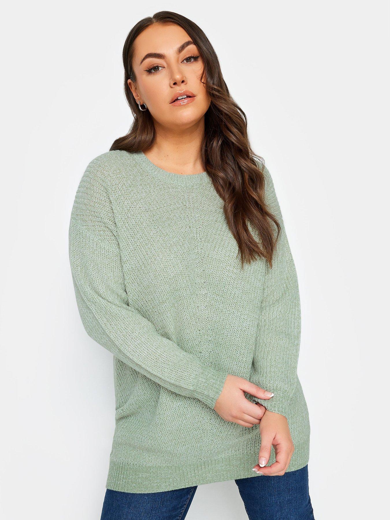 Plus Taupe Marl Knit Oversized Sweater