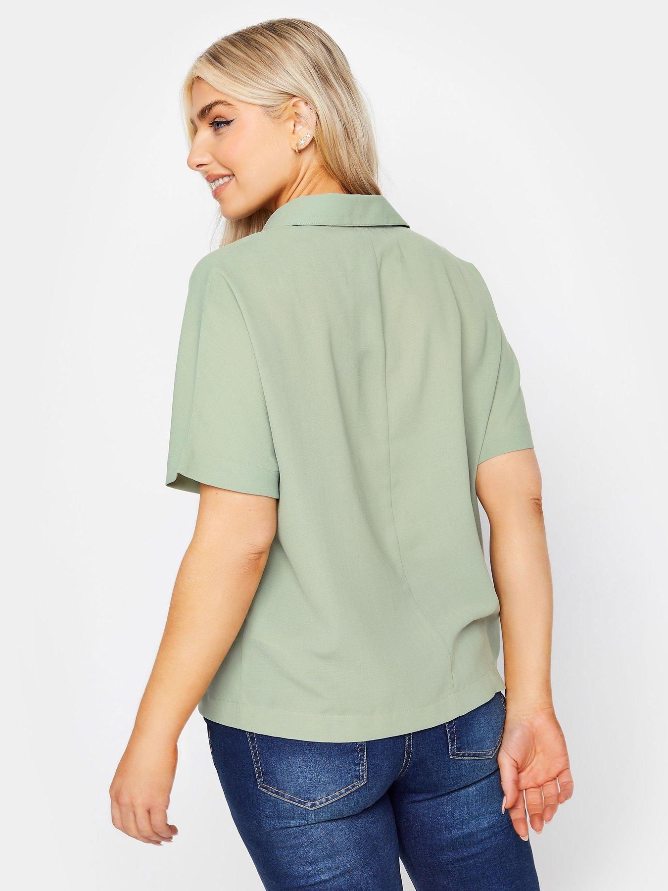 Image 2 of 4 of M&Co Sage Short Sleeve Utility Shirt