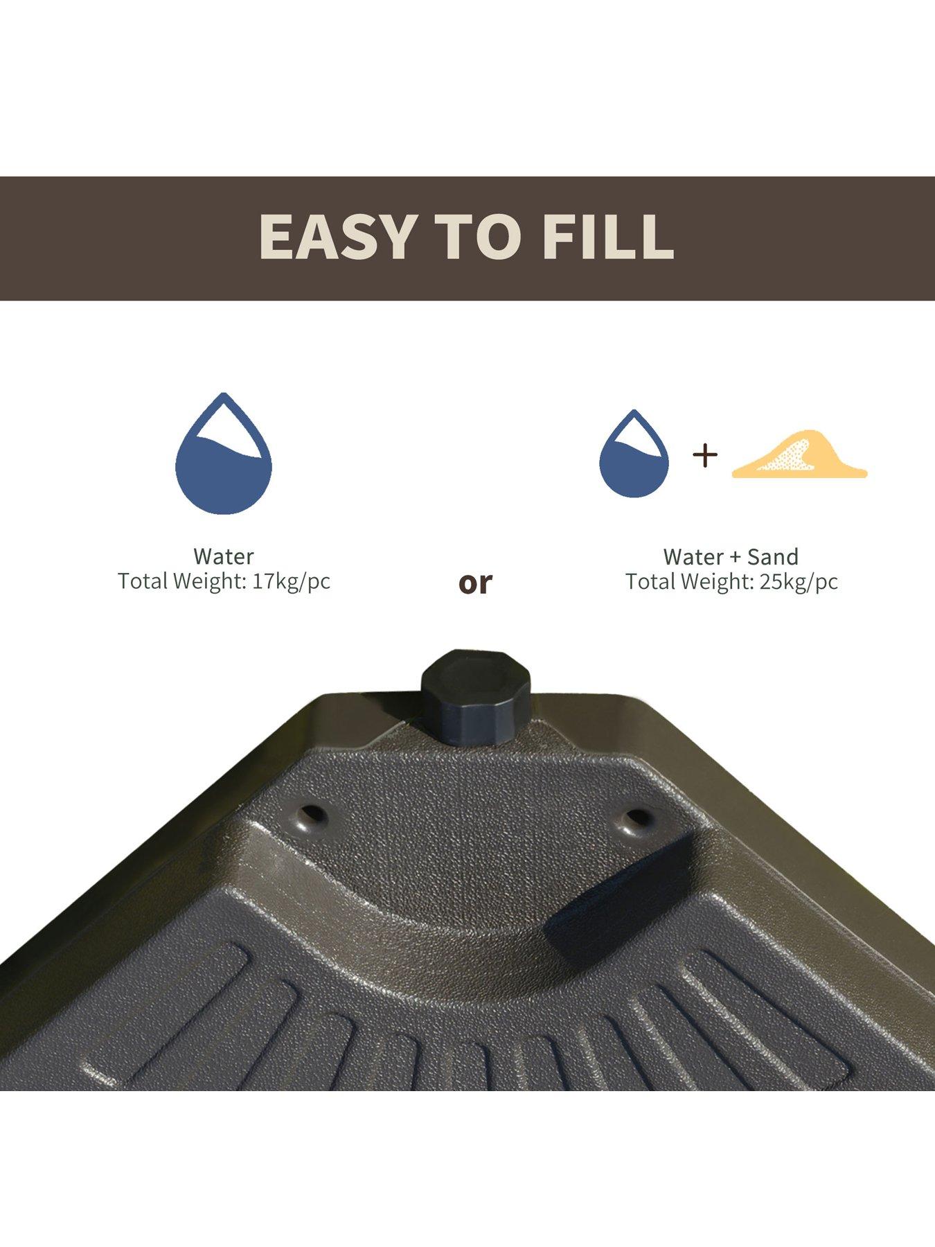 Image 4 of 6 of OutSunny Parasol&nbsp;Umbrella&nbsp;Weighted Base