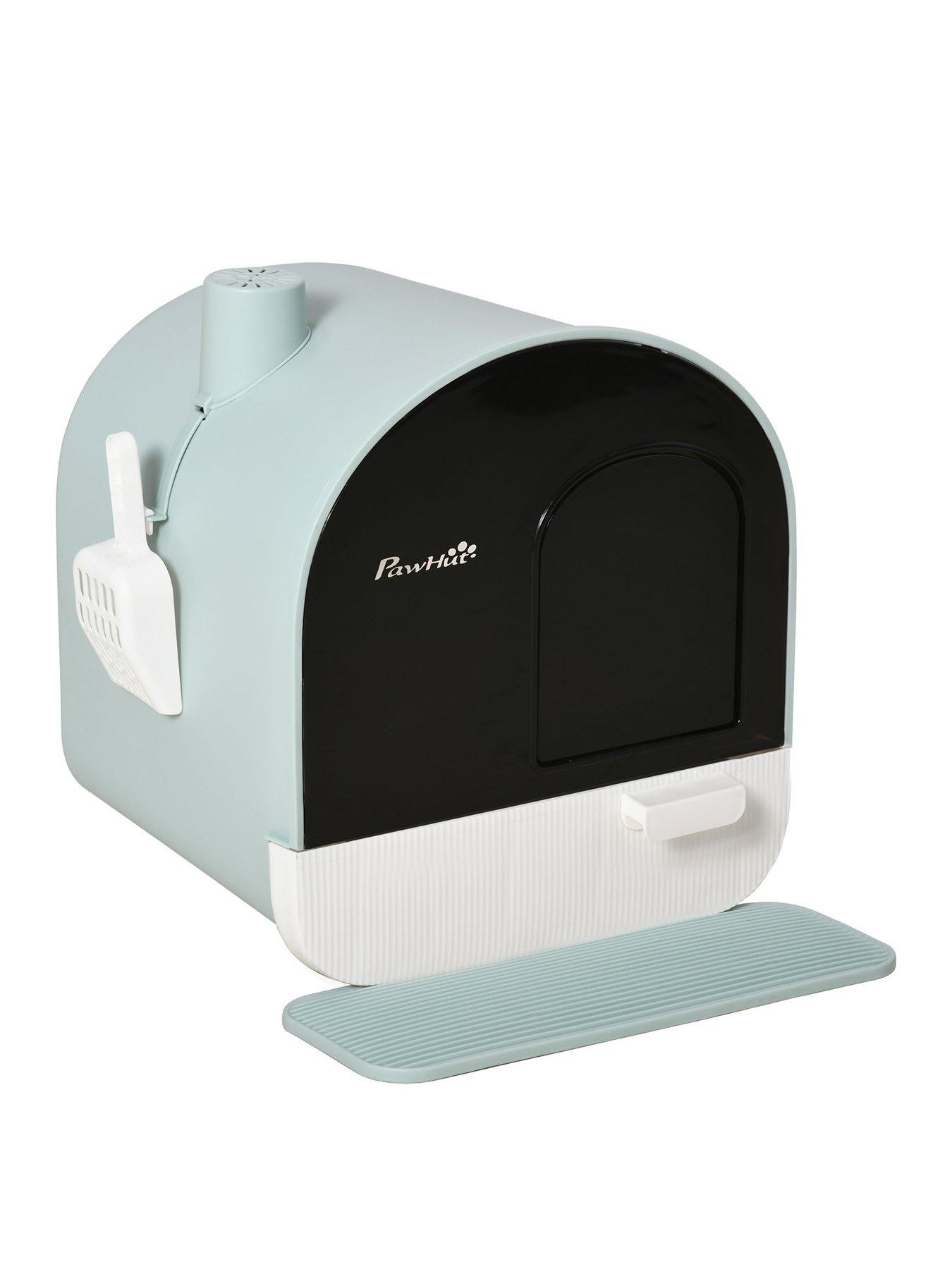 pawhut-cat-litter-box-with-hood-scoop-filter-flap-door-43x44x47-cm-greenback