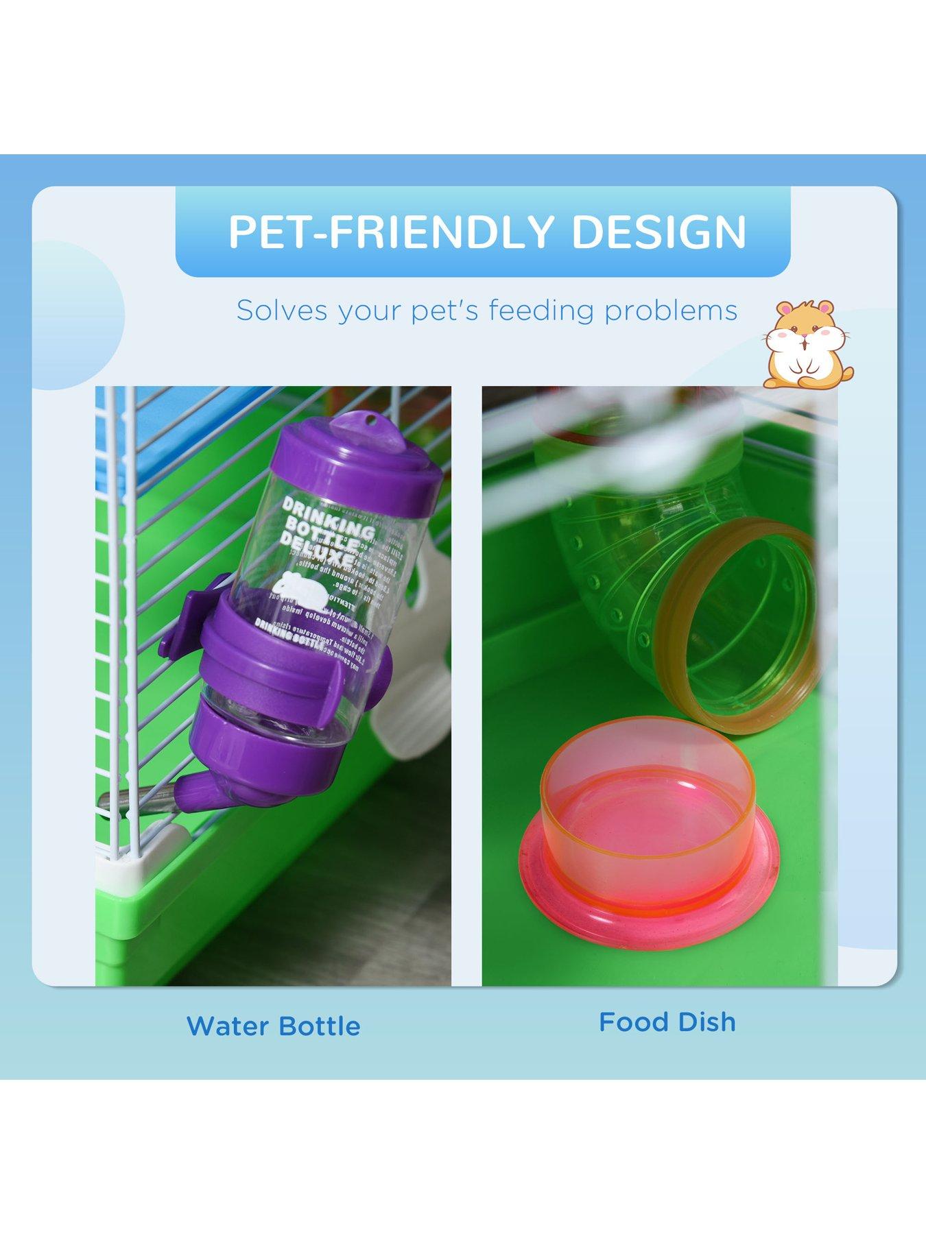 Image 5 of 6 of PawHut 5 Tier Hamster Cage Carrier Habitat Small Animal House with Exercise Wheels Tunnel Tube Water Bottle Dishes