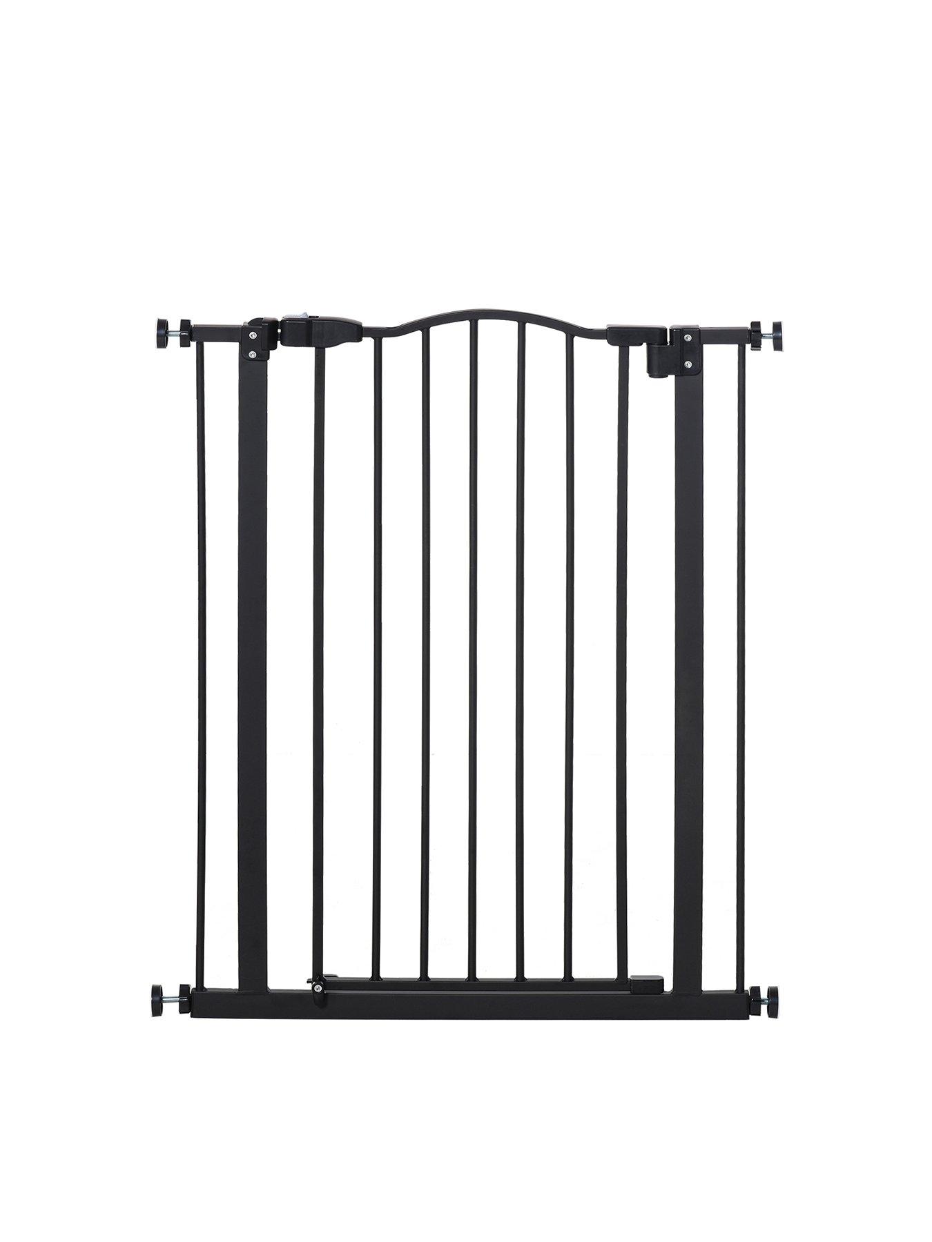 pawhut-dog-gate-pressure-fit-94cm-extra-tall-74-80cm-wide--blackback