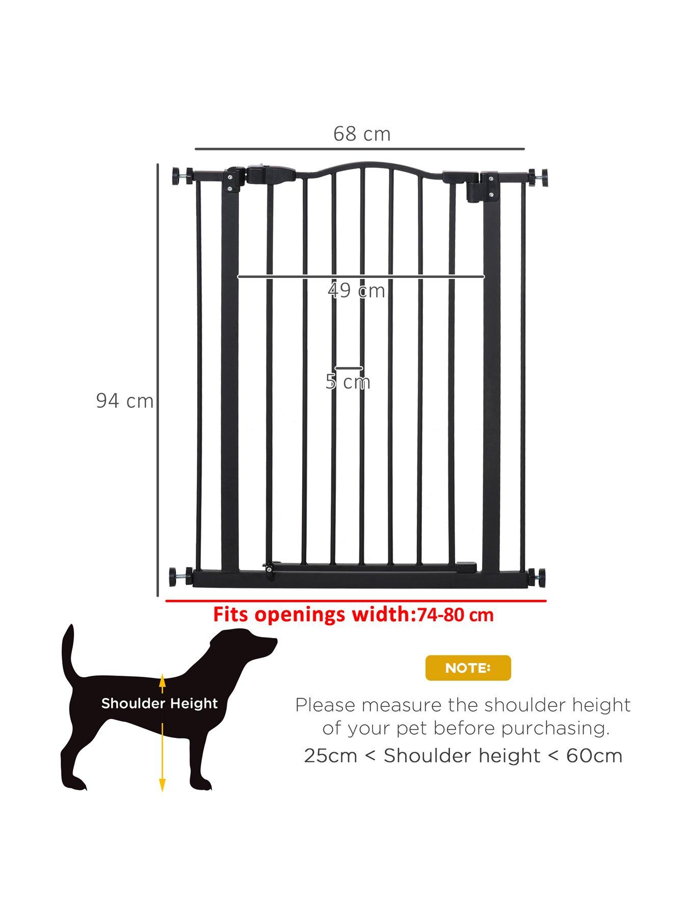 pawhut-dog-gate-pressure-fit-94cm-extra-tall-74-80cm-wide--blackoutfit