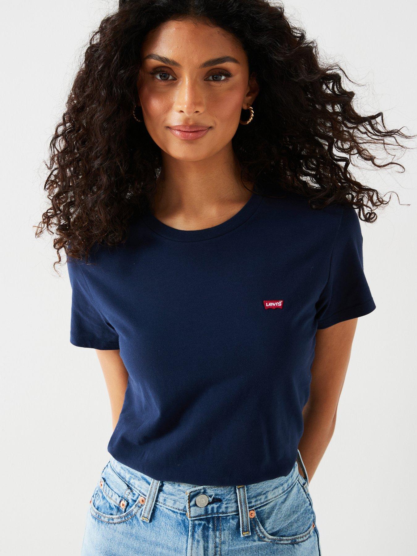 Image 1 of 5 of Levi's Perfect T-shirt - Navy Blazer Cotton
