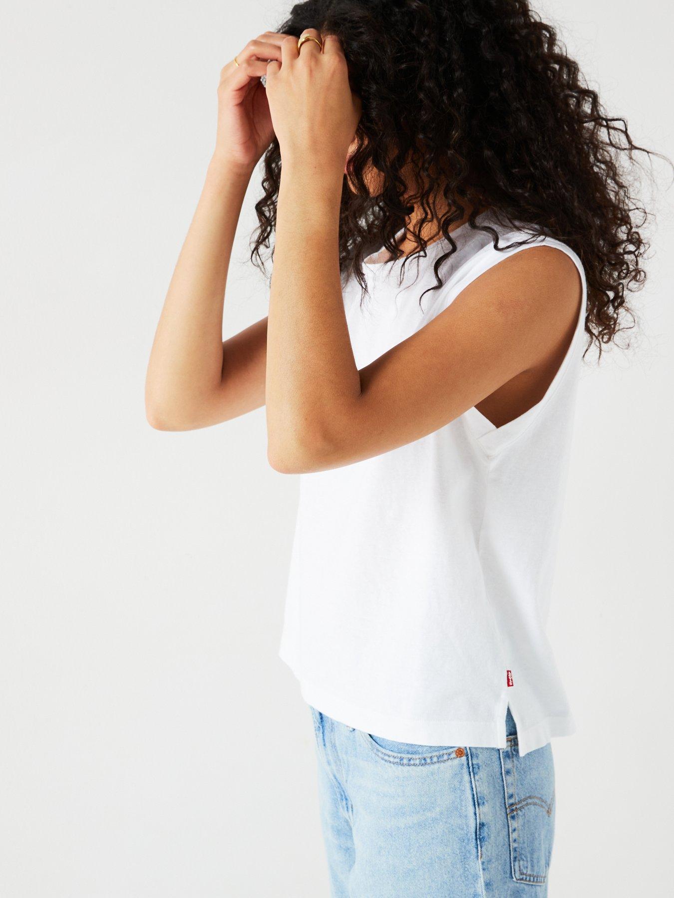 Image 4 of 6 of Levi's Boxy Tank - White + Slub