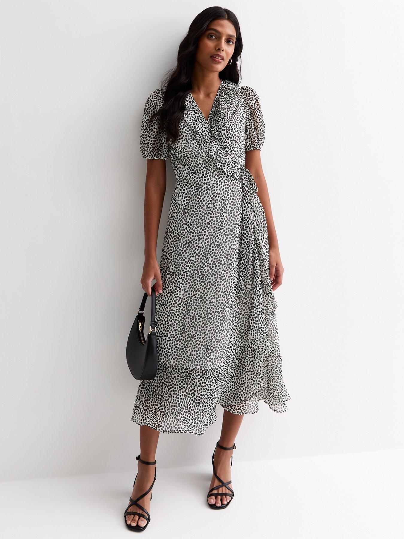 Chiffon wrap dress midi online