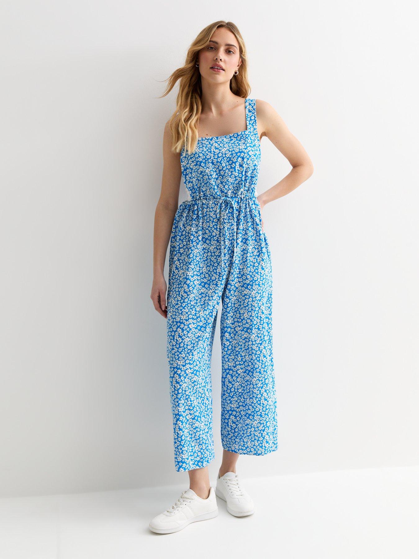 new-look-blue-floral-tie-waist-jumpsuit