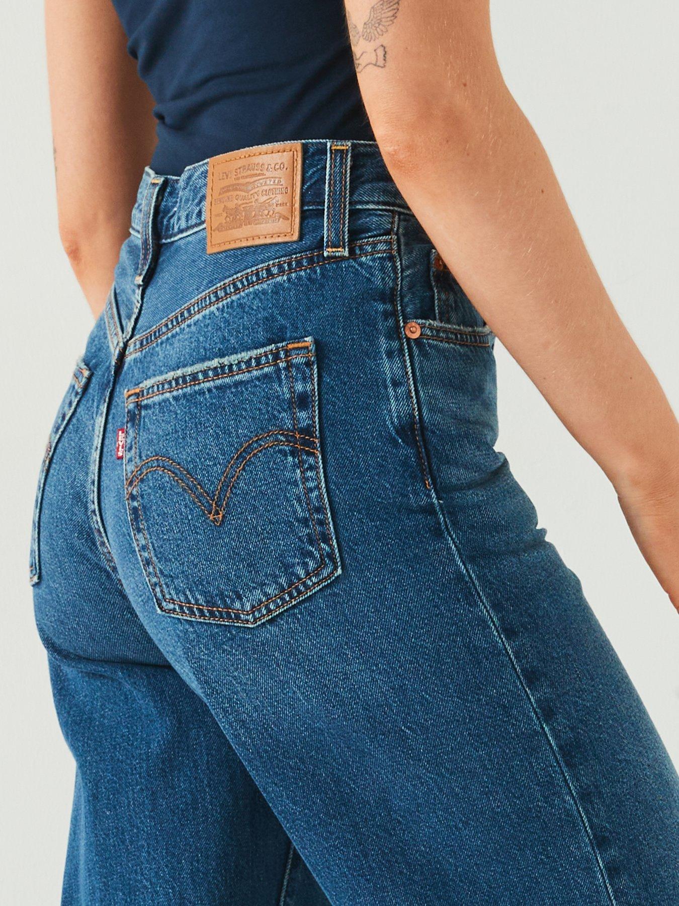 Image 4 of 5 of Levi's Women's Ribcage Wide-leg Jeans - Polar Perimiter - Blue
