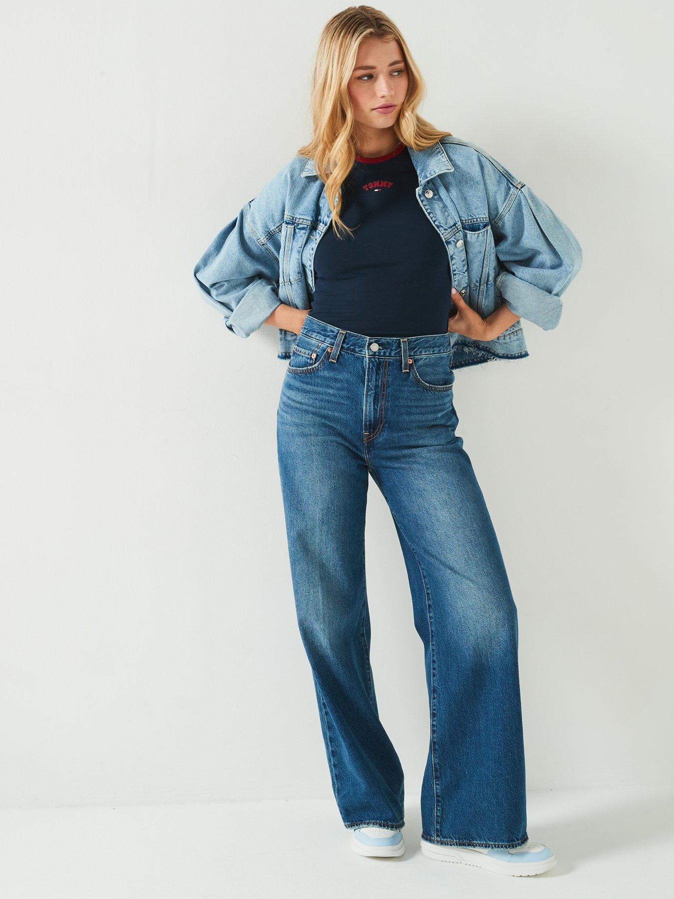 Image 5 of 5 of Levi's Women's Ribcage Wide-leg Jeans - Polar Perimiter - Blue
