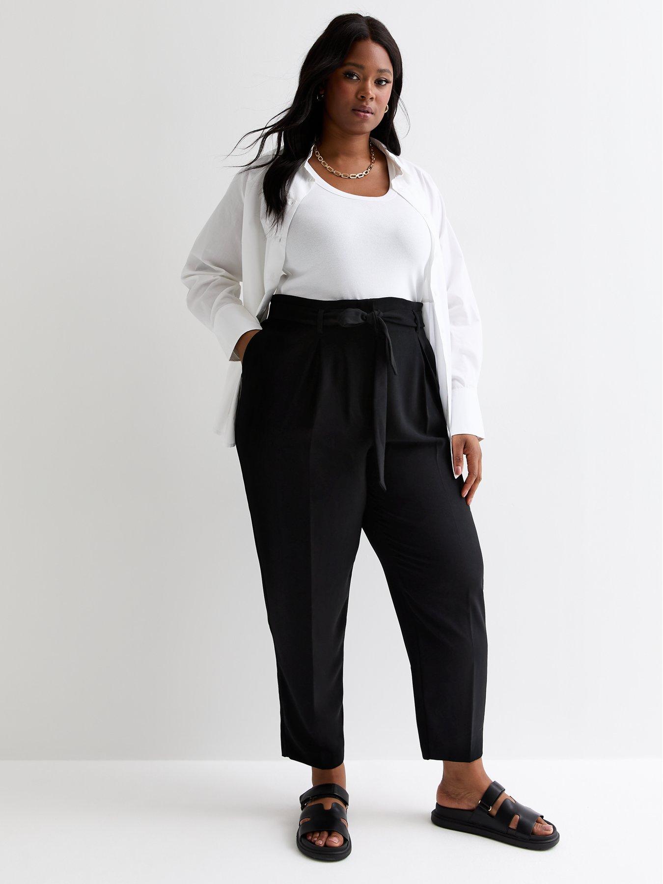 new-look-curves-tie-front-tapered-trousers-black