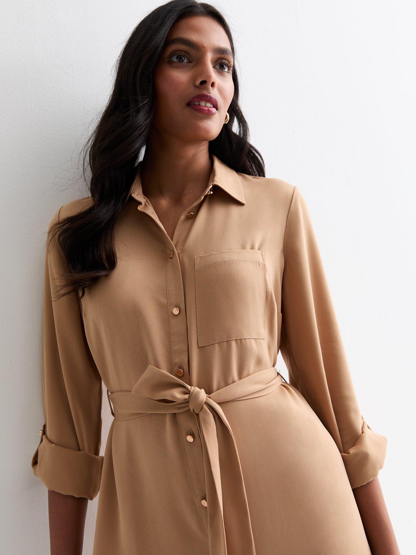 new-look-camel-belted-midi-shirt-dressoutfit