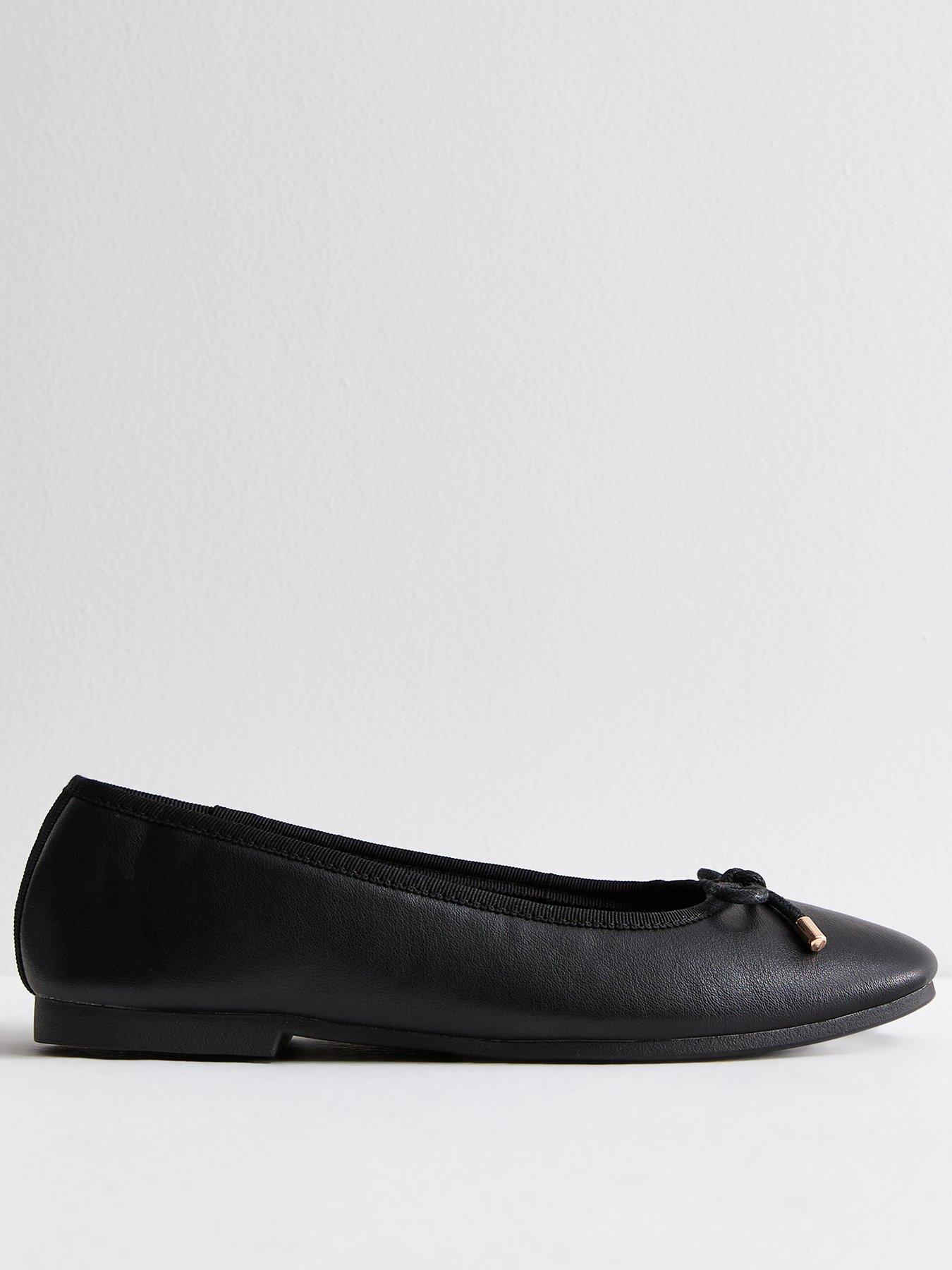 new-look-leather-look-ballerina-pumps-blackfront