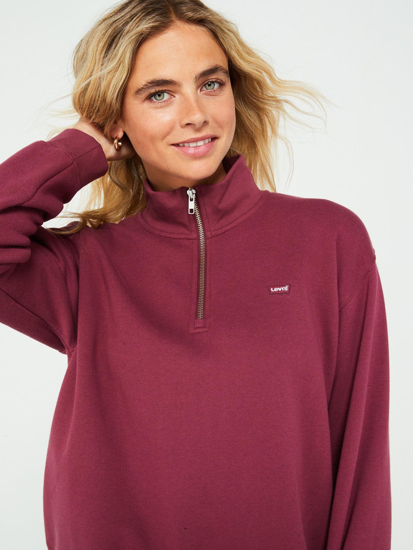 levis-everyday-14-zip-sweatshirt-burgundyoutfit