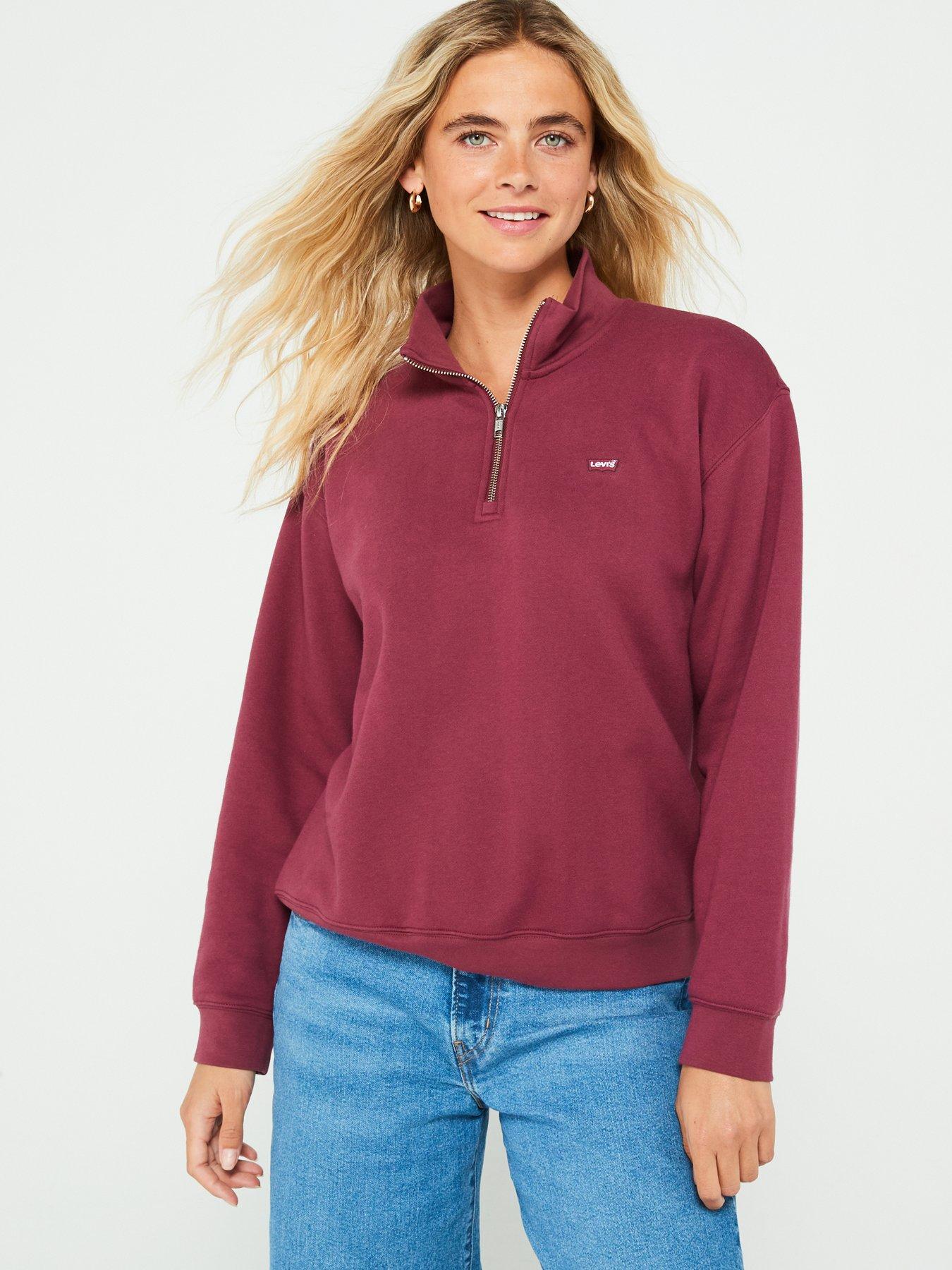 levis-everyday-14-zip-sweatshirt-burgundydetail