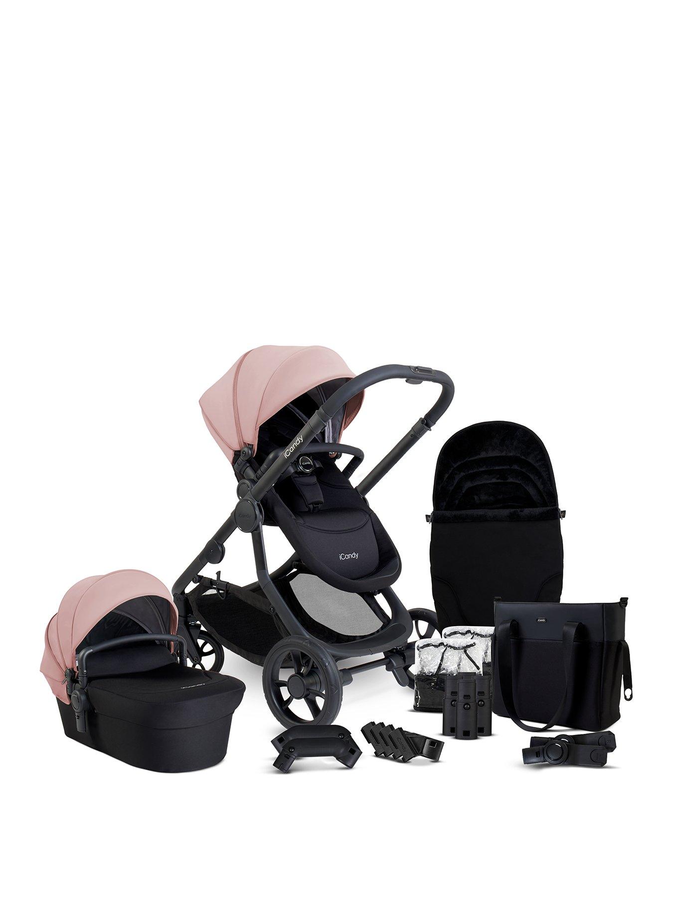 icandy-orange-4-pushchair-bundle-roseblackfront