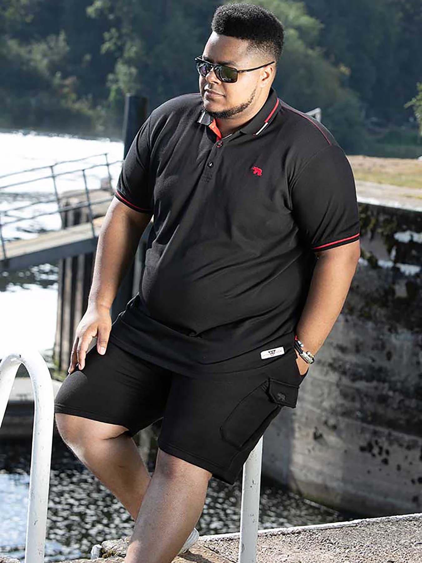 D555 D555 Salford 2 Pique Polo Shirt - Black