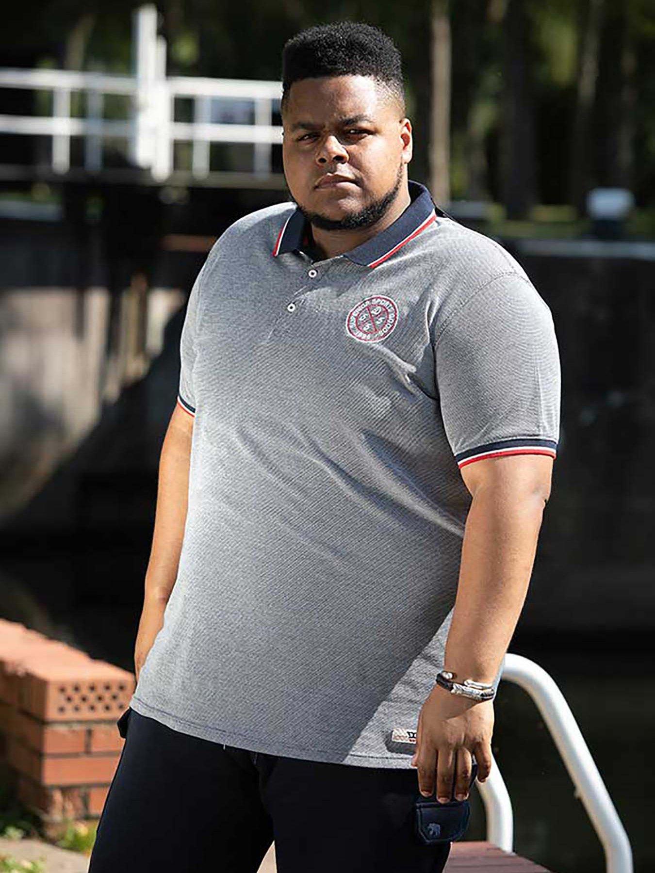 D555 D555 Kemston Pique Polo Shirt - Navy/ White