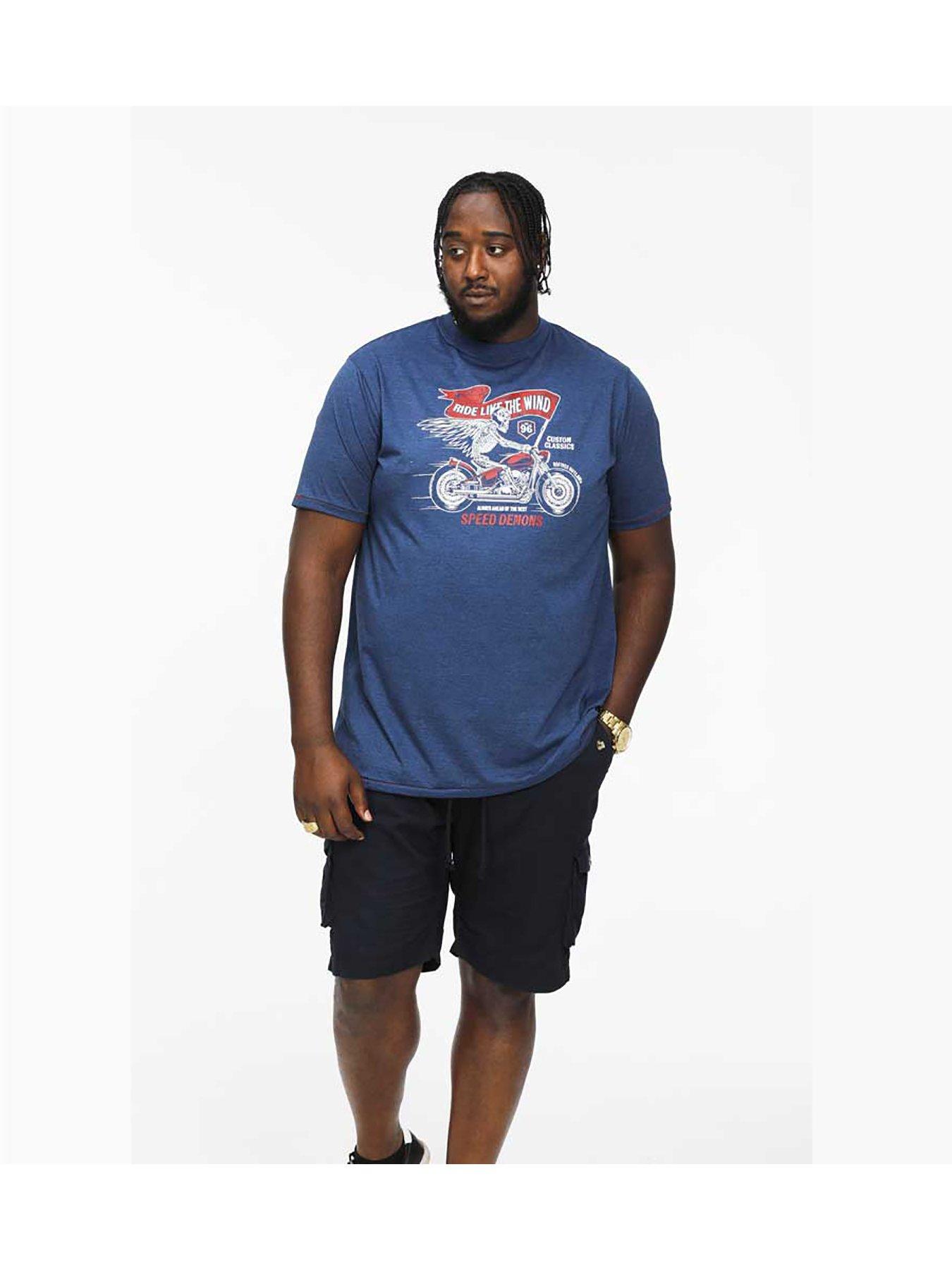 Image 3 of 5 of D555 Bradford Skeleton Printed T-Shirt - / Blue Twist - Navy