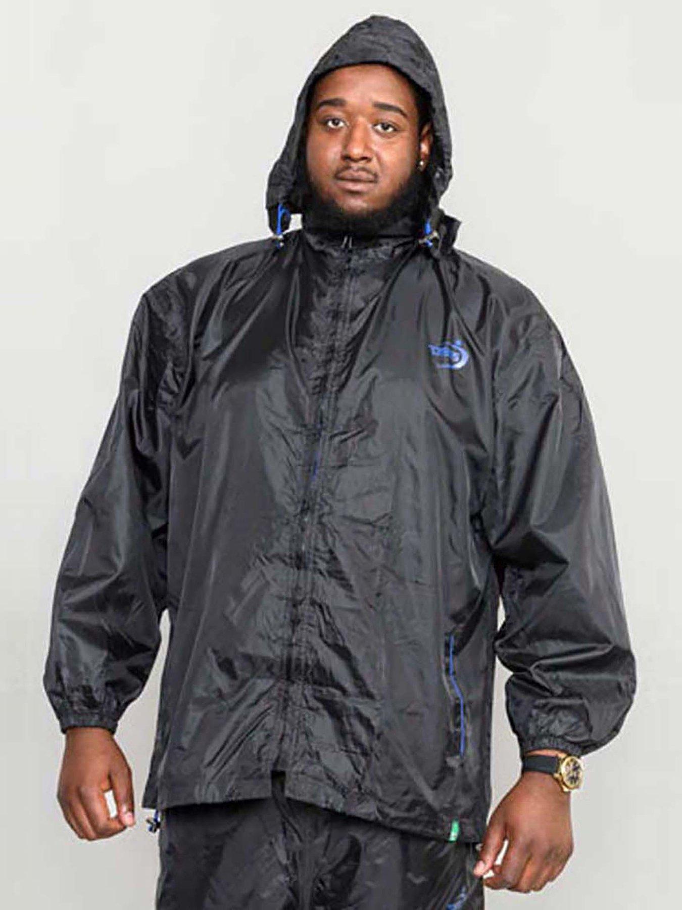 D555 D555 Zac Packaway Weatherproof Rain Jacket - Black